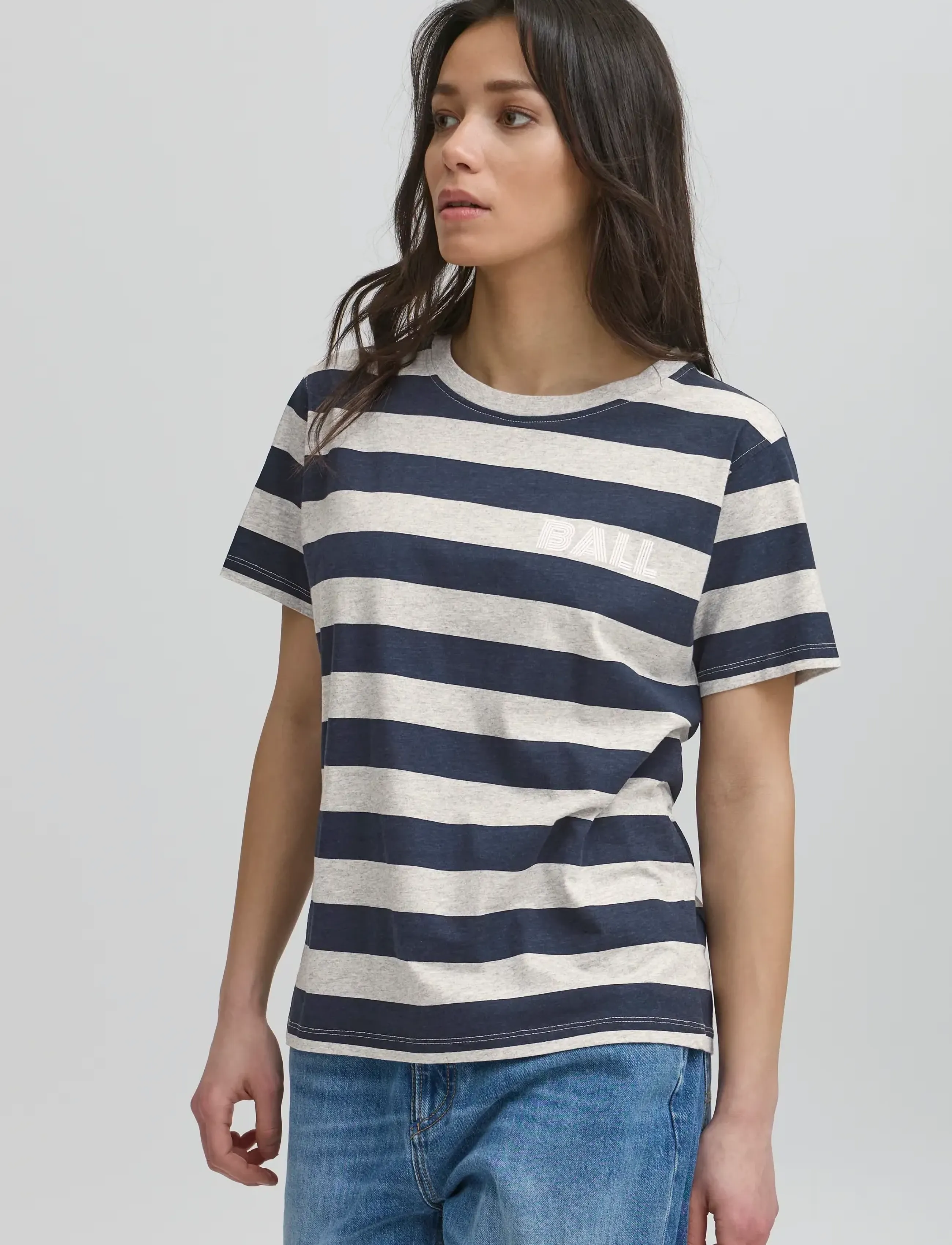 BALL - BAADELE BLOCKSTRIPED TEE - t-shirts - sky captain - 3