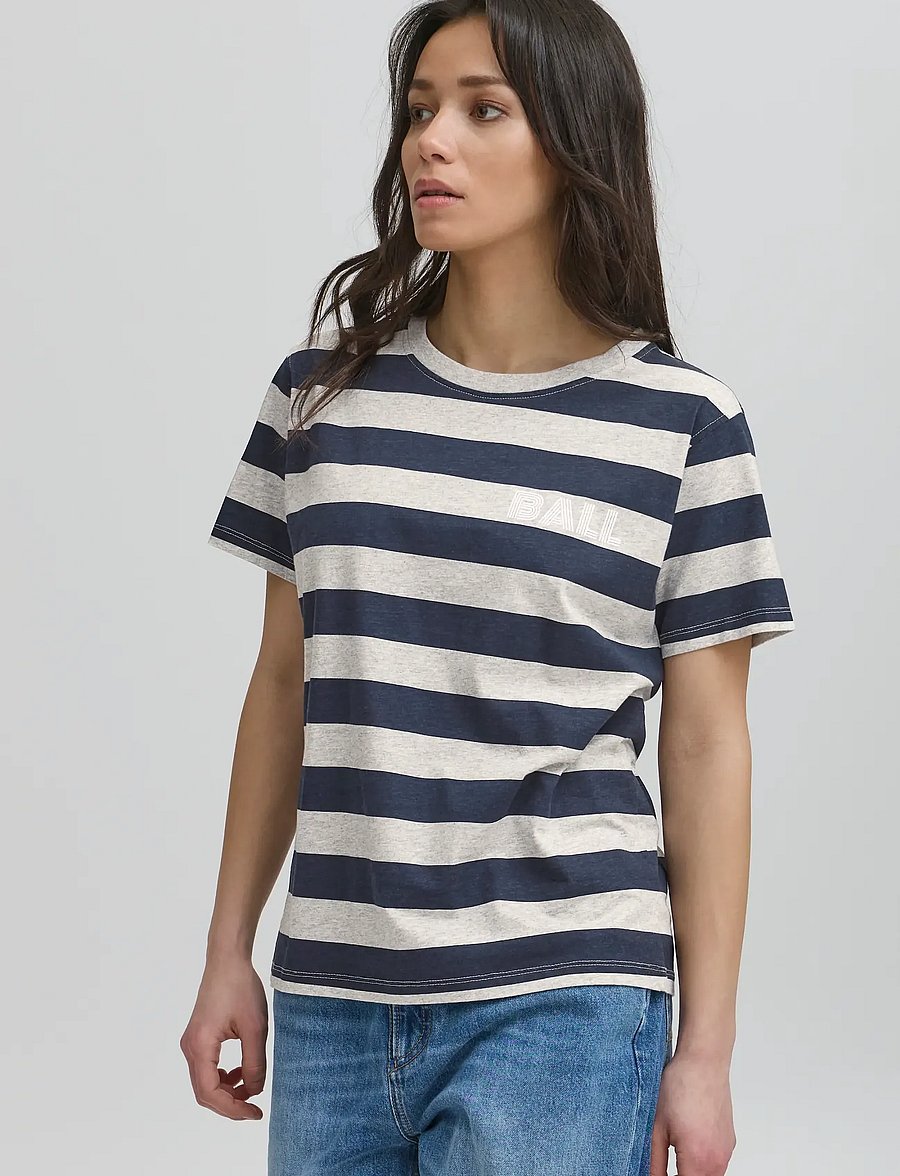 BALL - BAADELE BLOCKSTRIPED TEE - t-shirts - sky captain - 3