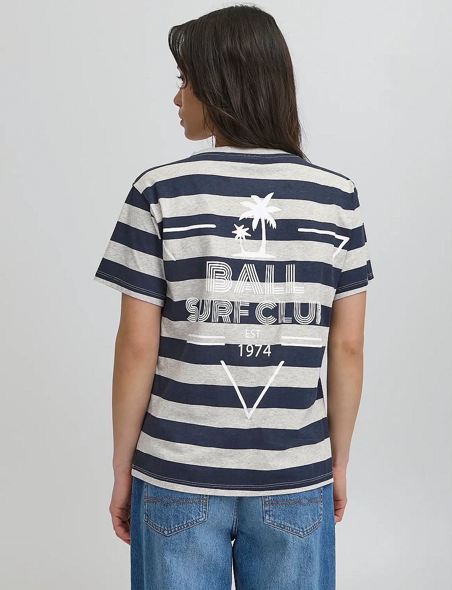 BALL - BAADELE BLOCKSTRIPED TEE - t-shirts - sky captain - 4