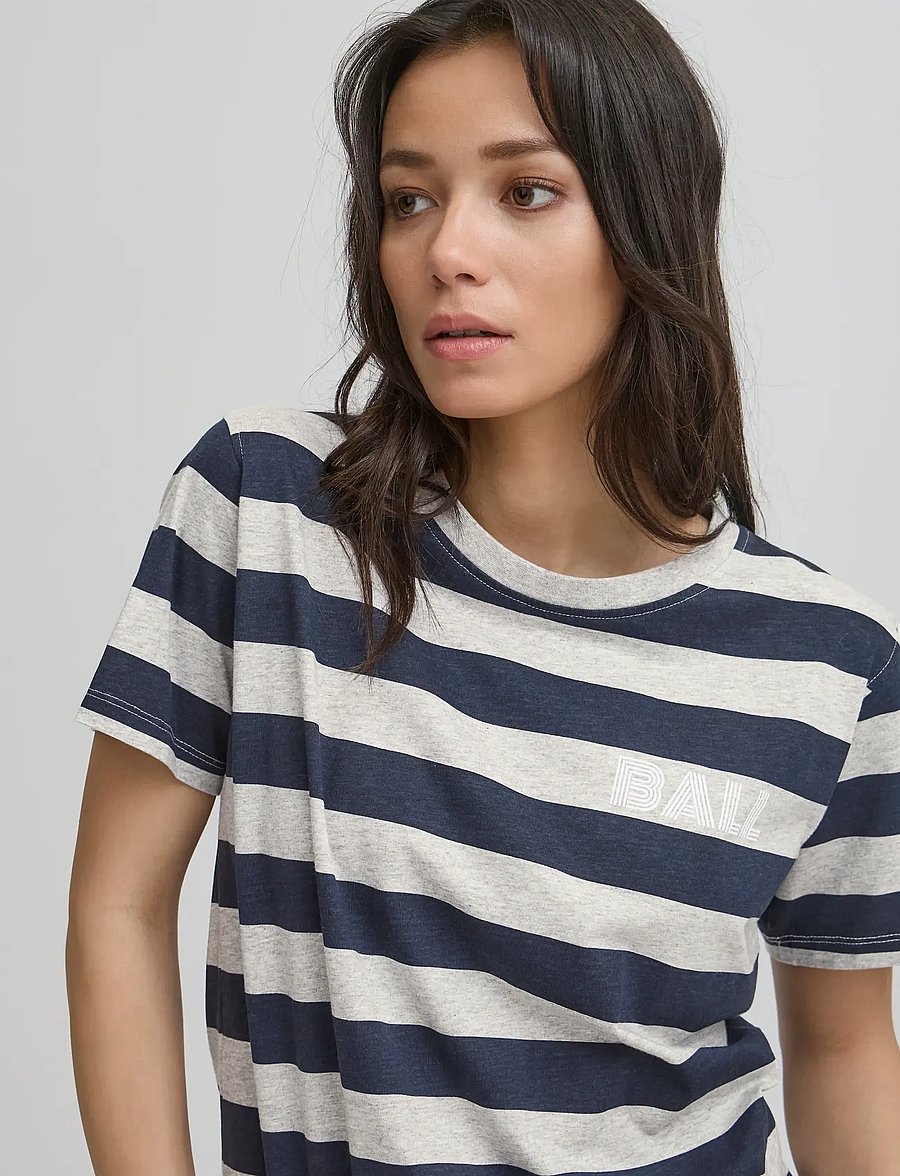 BALL - BAADELE BLOCKSTRIPED TEE - t-shirts - sky captain - 5