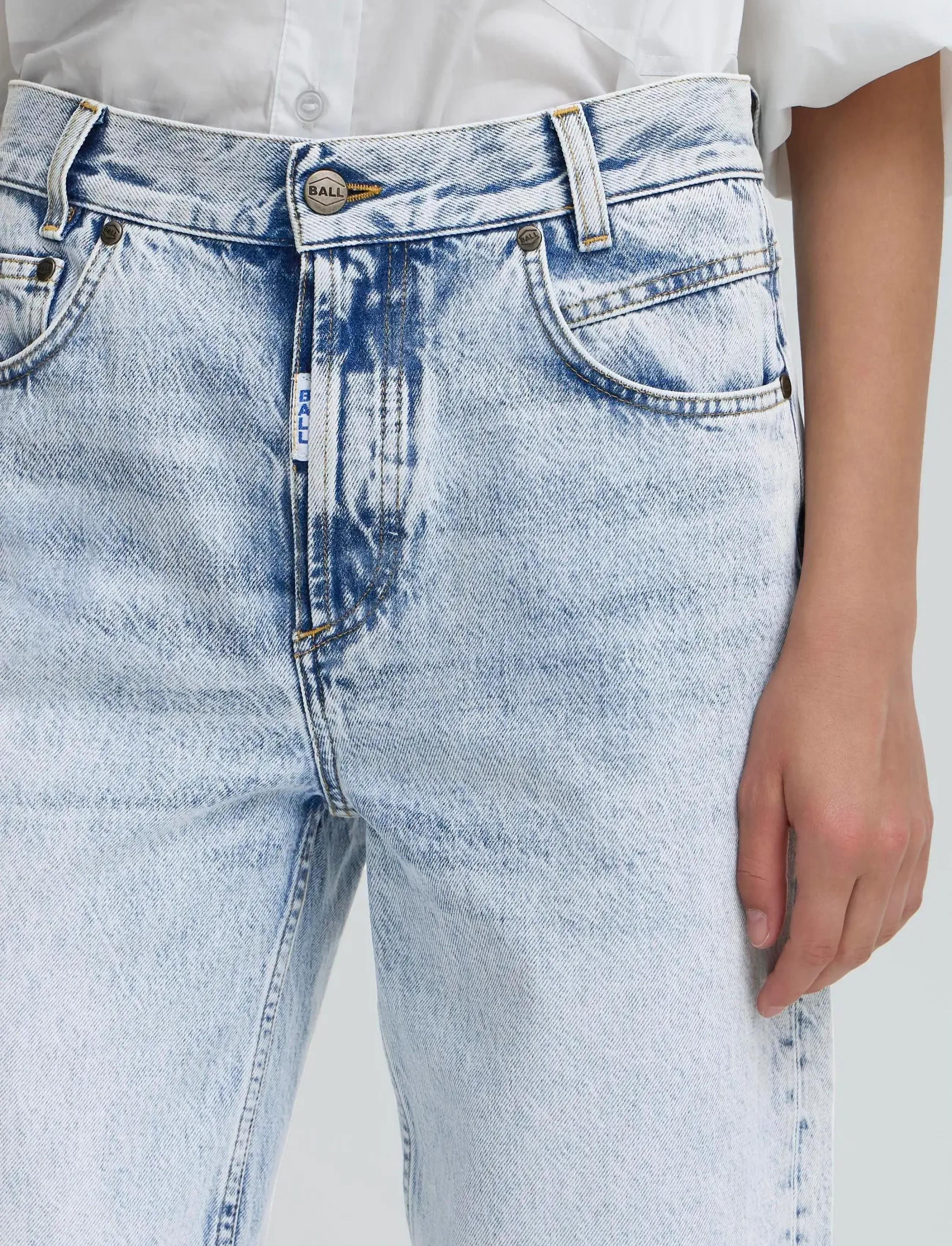 BALL - BASERENA JEANS - laia säärega teksad - light blue denim - 5
