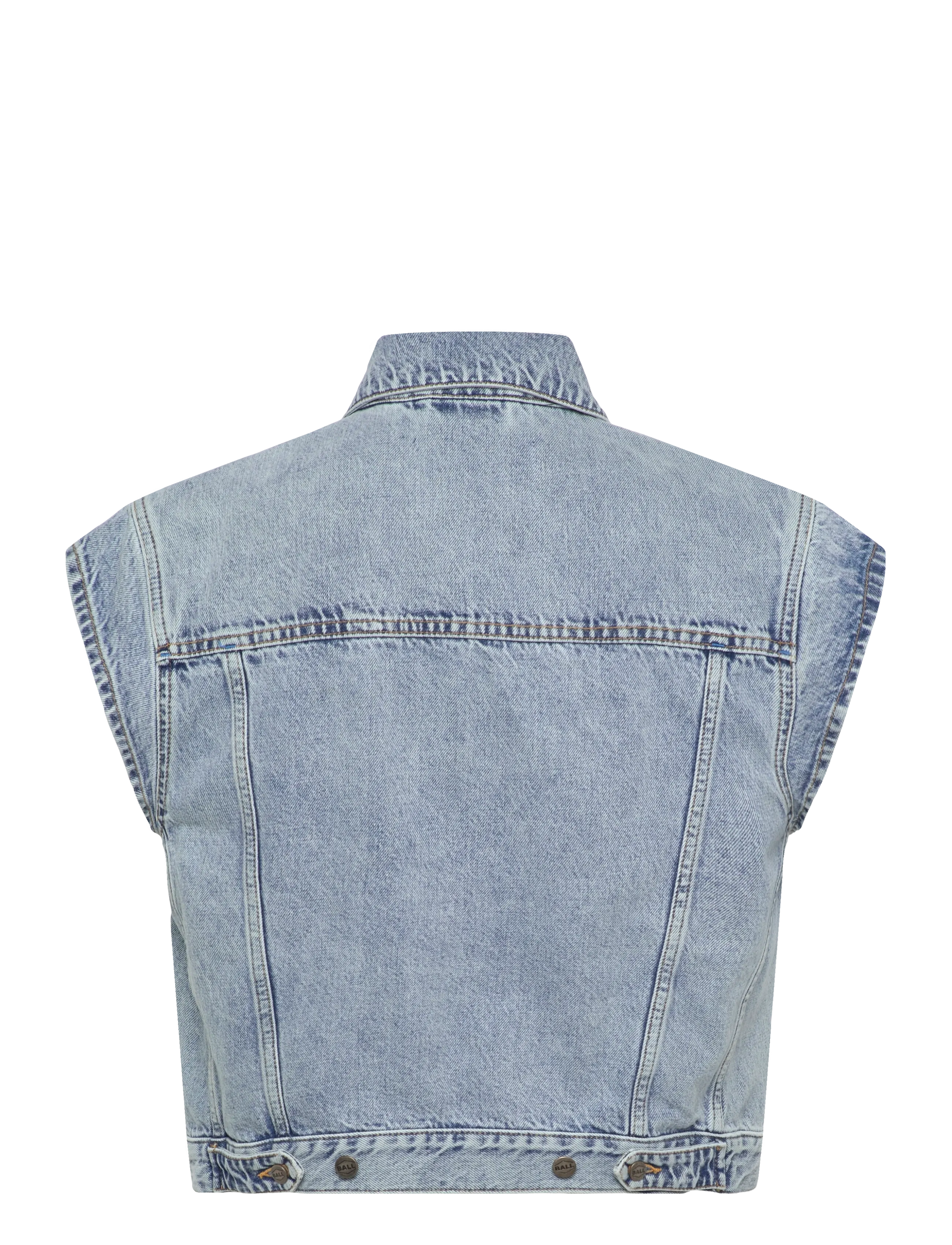 BALL - BAPIETRO DENIM SHORT WAISTCOAT - liemenės - light blue denim - 2