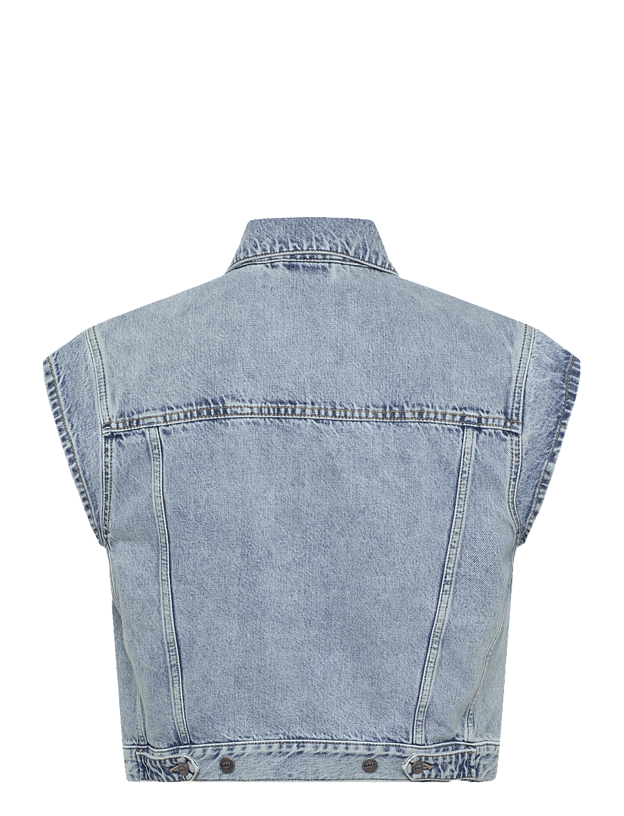 BALL - BAPIETRO DENIM SHORT WAISTCOAT - denim gilet - light blue denim - 2