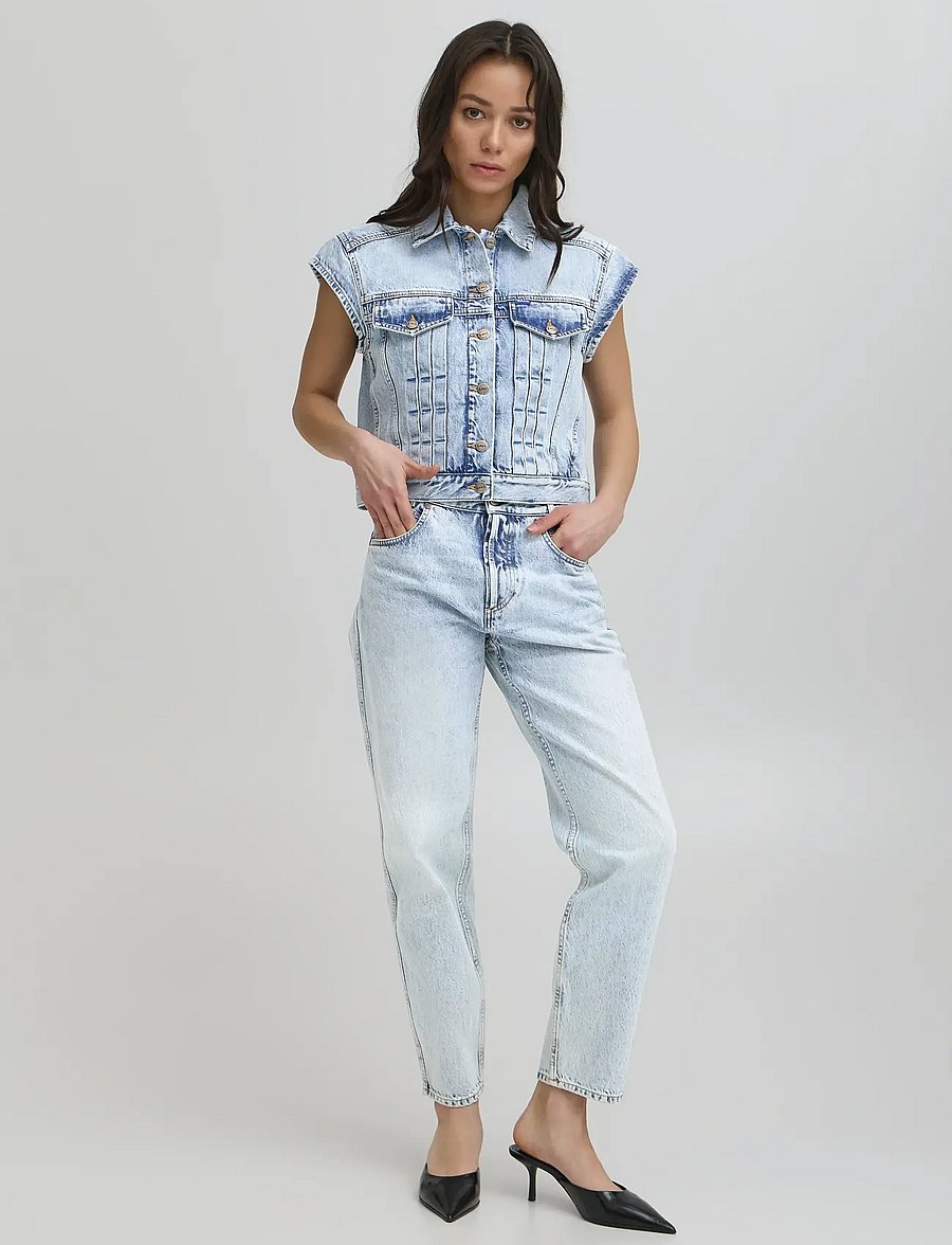 BALL - BAPIETRO DENIM SHORT WAISTCOAT - denim gilet - light blue denim - 0