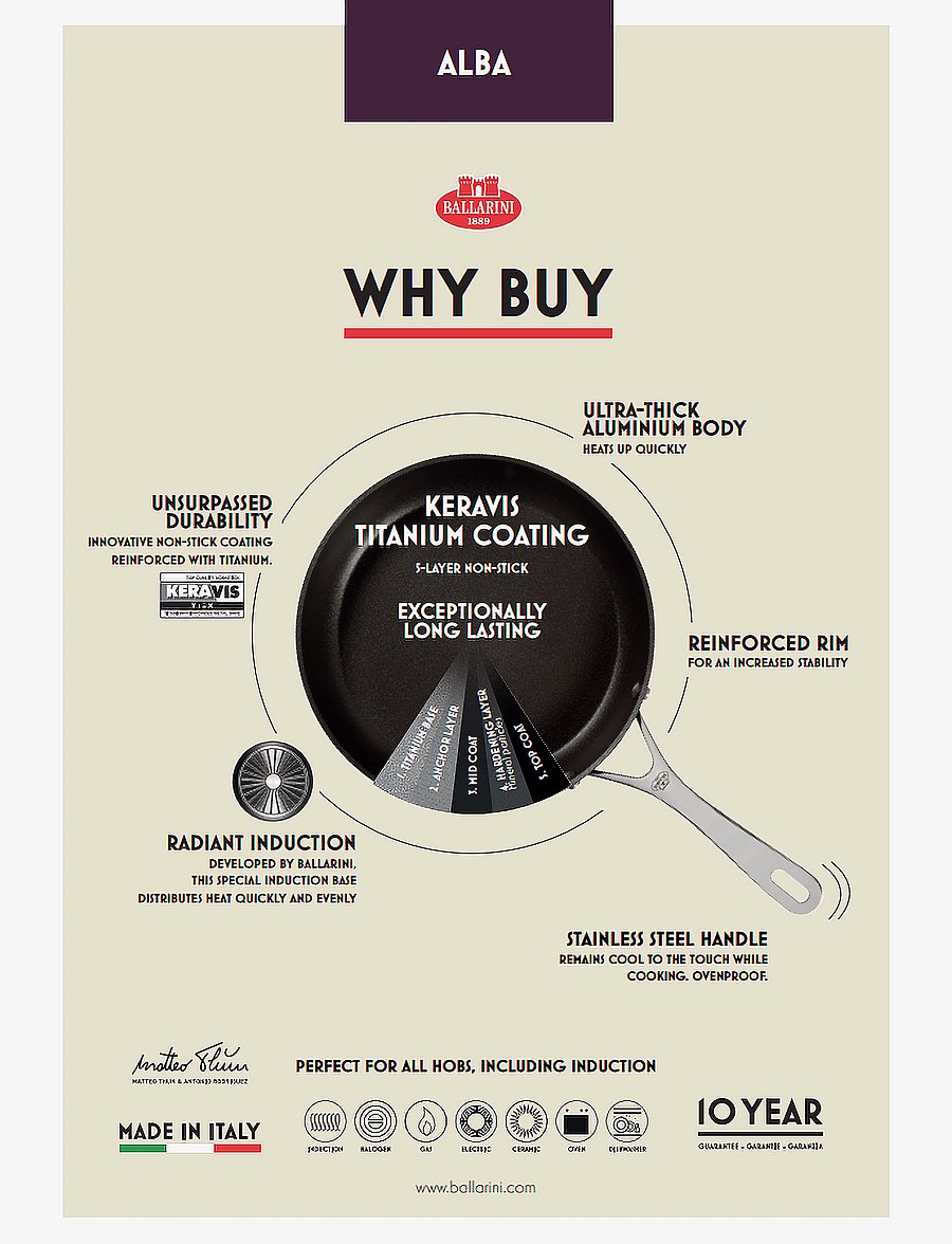 Ballarini - Alba, Keravis Ti-X, Fry pan 24 cm - black - 2