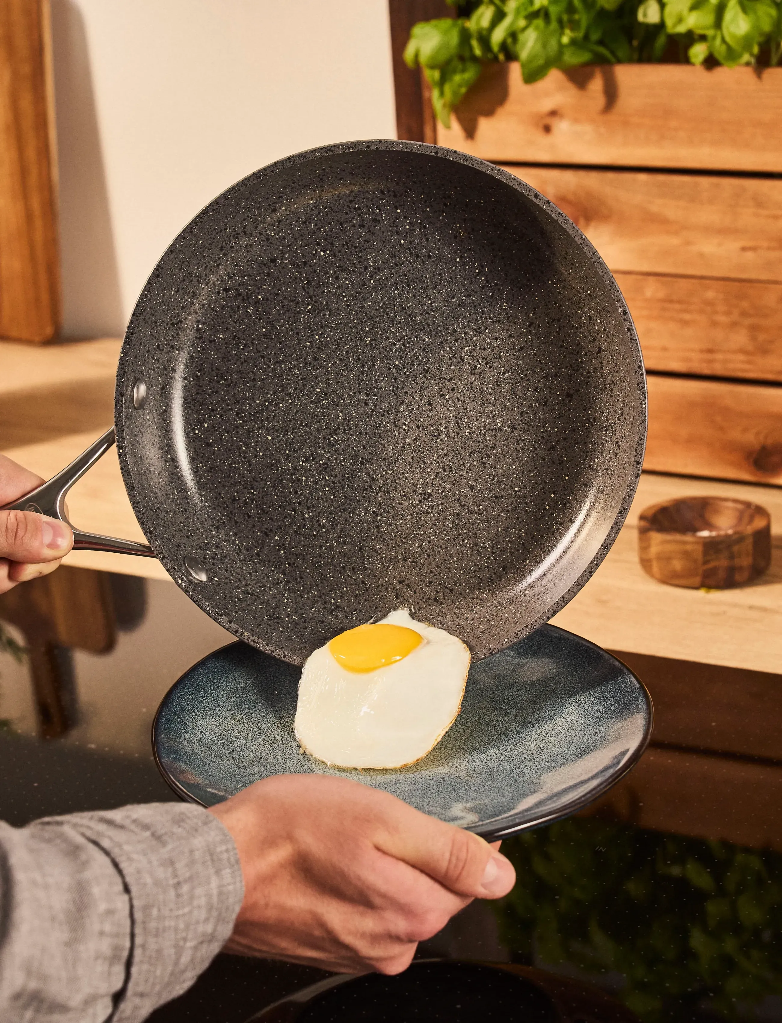 Ballarini Stekpanna Ø 20 cm Granit Keramisk, Ø 20 cm, Grey, Køkken > Gryder Og Pander, Unisex