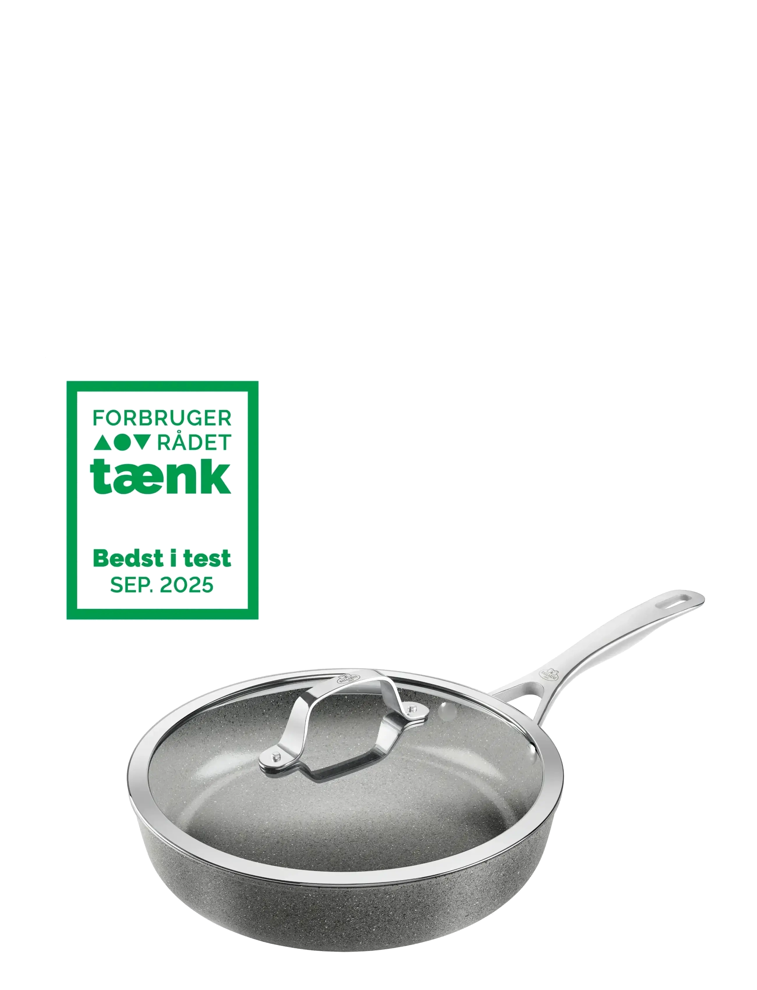 Ballarini Traktörpanna Ø 28 cm granit keramisk med glaslock - Töpfe Saucenpfannen - GRAY / grey