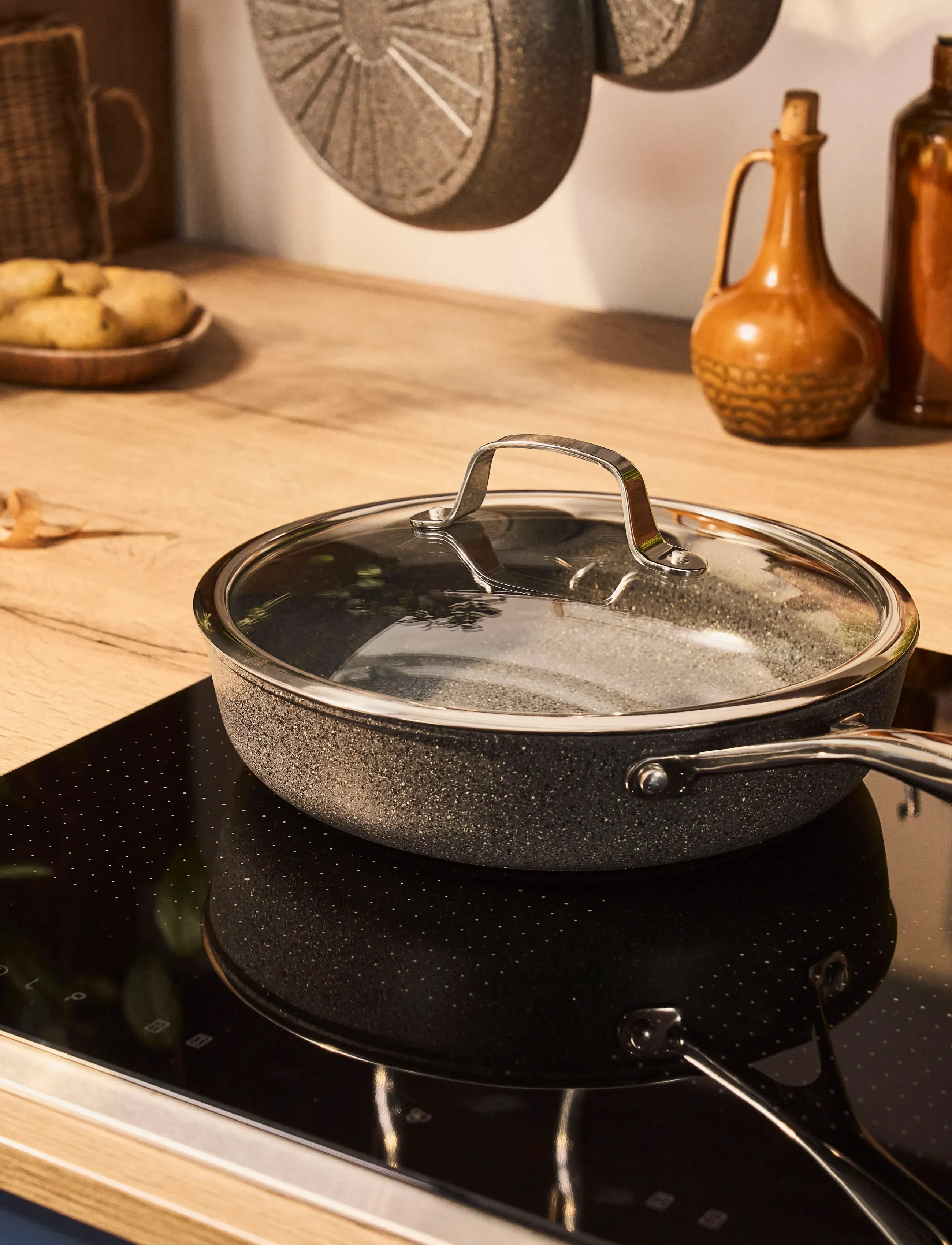 Ballarini Traktörpanna Ø 28 Cm Granit Keramisk Med Glaslock, cm, Kitchen, Grau - Pots & Pans, Homeware