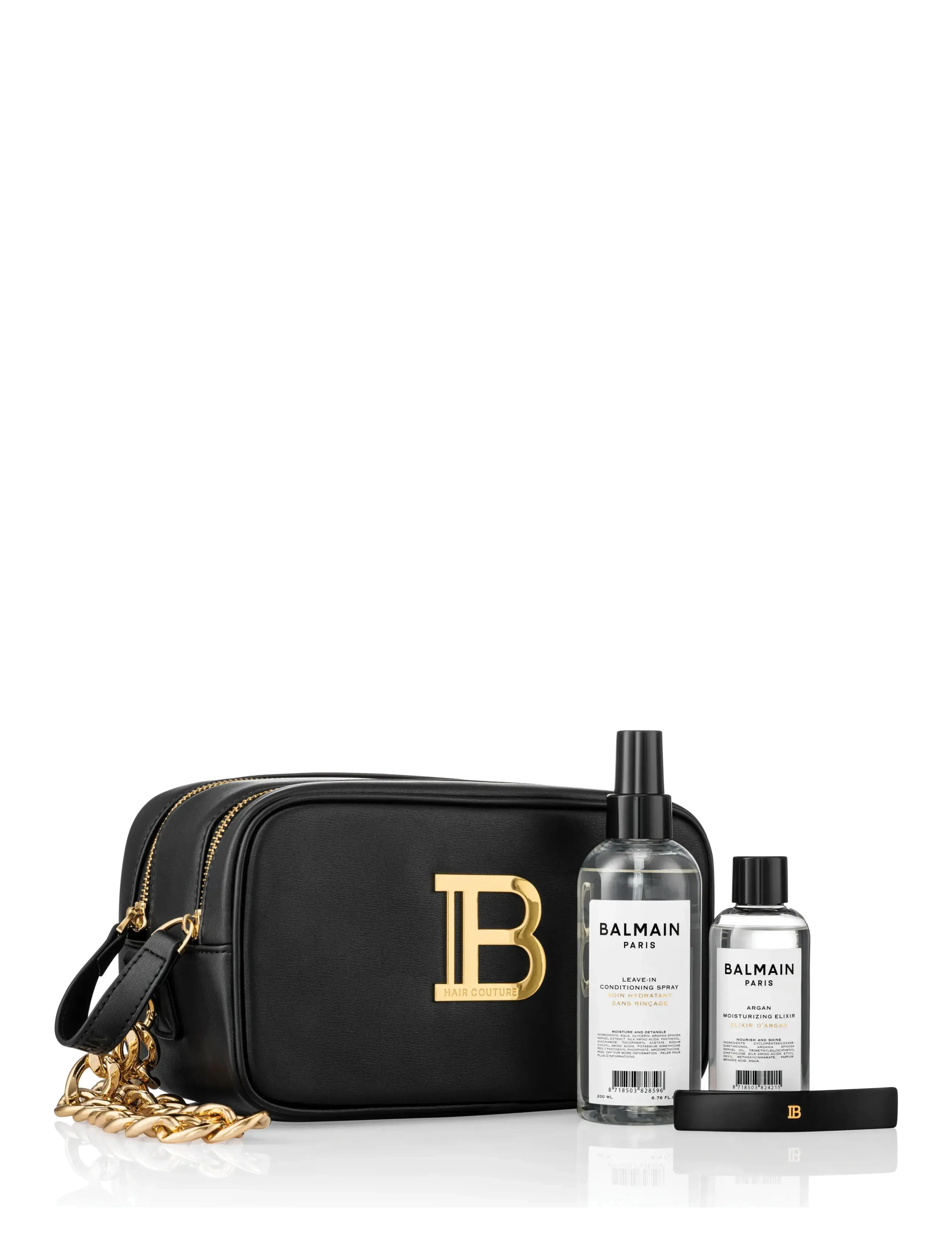 Balmain Hair Couture Signature Bag (Leave in, Argan Elixir, Barrette Medium Black) - Balmain Hair Couture - 1013 / clear
