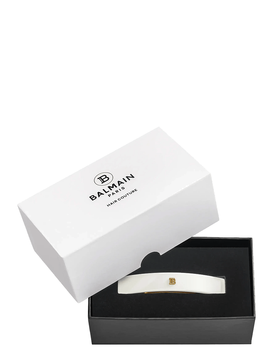 Balmain Hair Couture - Cellulose Acetate Barrette pour Cheveux Medium White - hårnålar - 1013 - 2