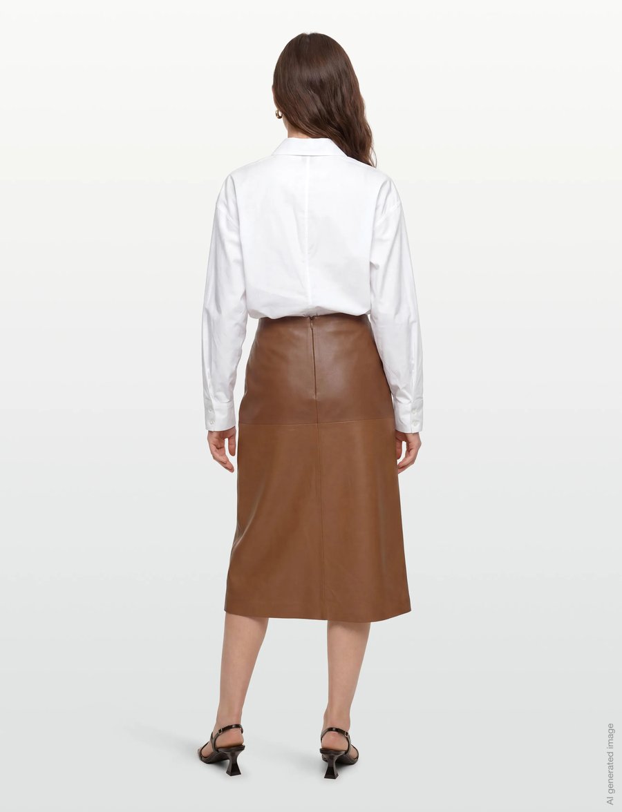 Balmuir - AMORE SKIRT - nahast seelikud - beige - 4