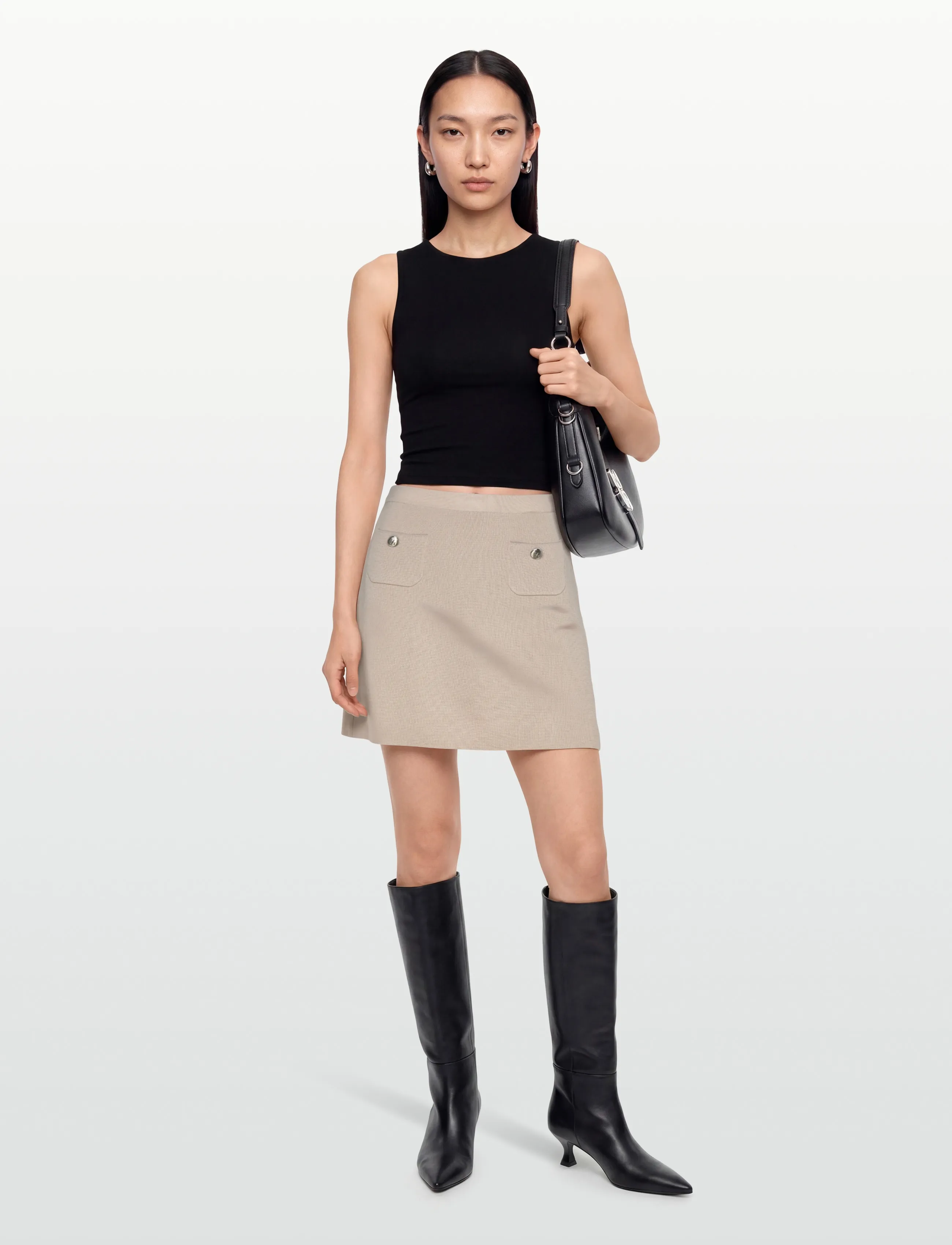 Balmuir Mer Knit Skirt, S, Röcke, Beige - Short Frauen