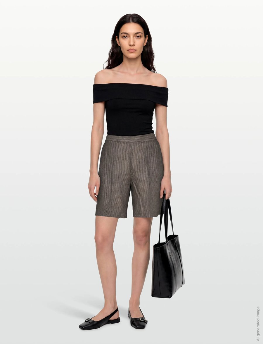 Balmuir - CHER SHORTS - linased lühikesed püksid - dust - 0