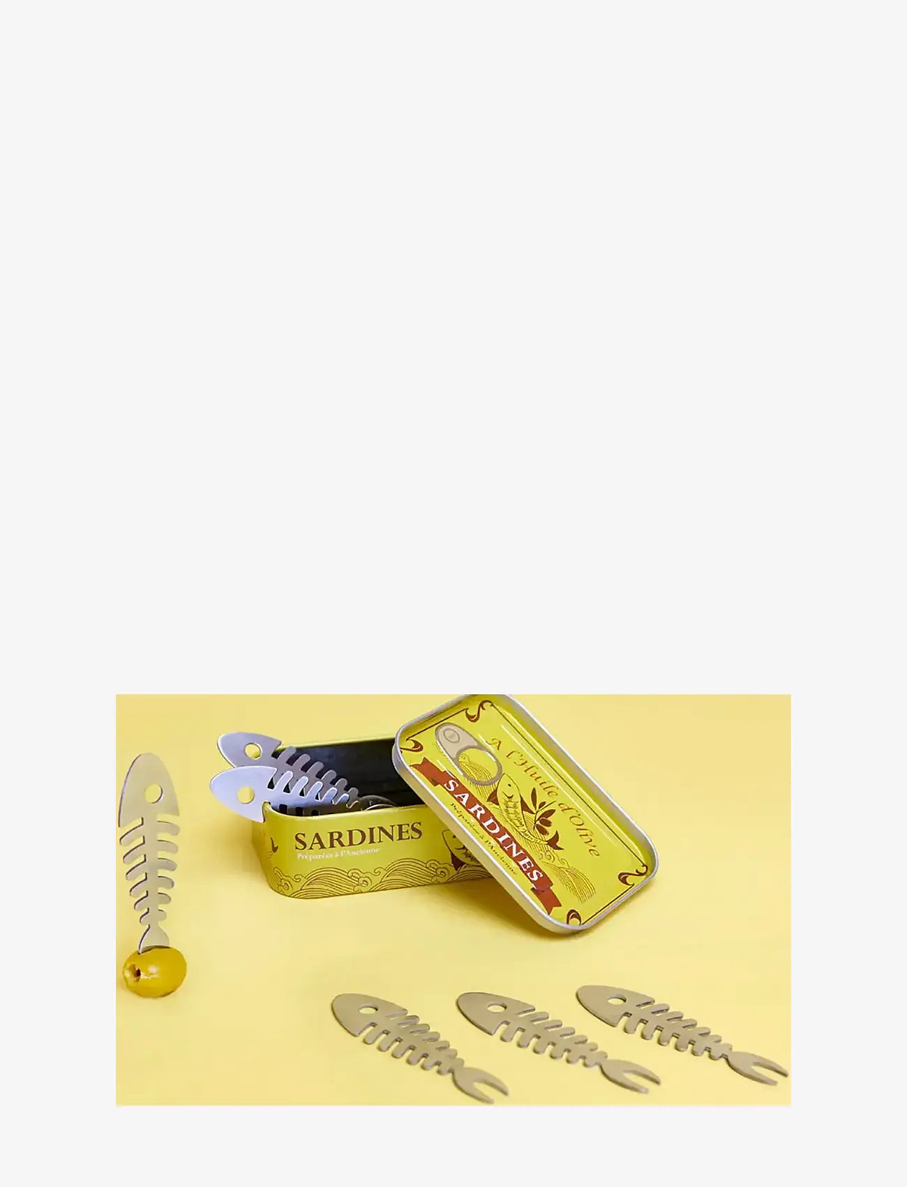 Balvi - Snack fork, Sardines, x6, tin - kahvlid - yellow - 1