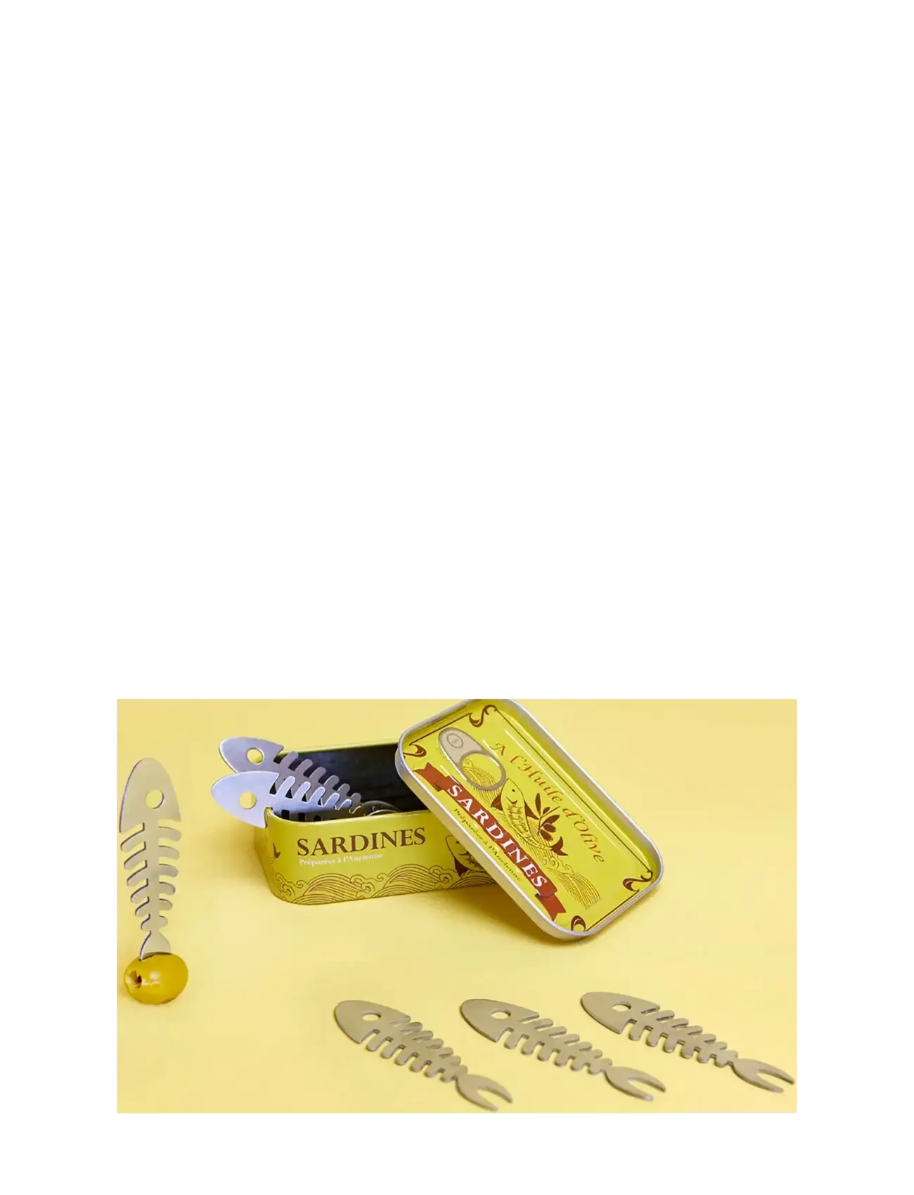 Balvi - Snack fork, Sardines, x6, tin - najniższe ceny - yellow - 1