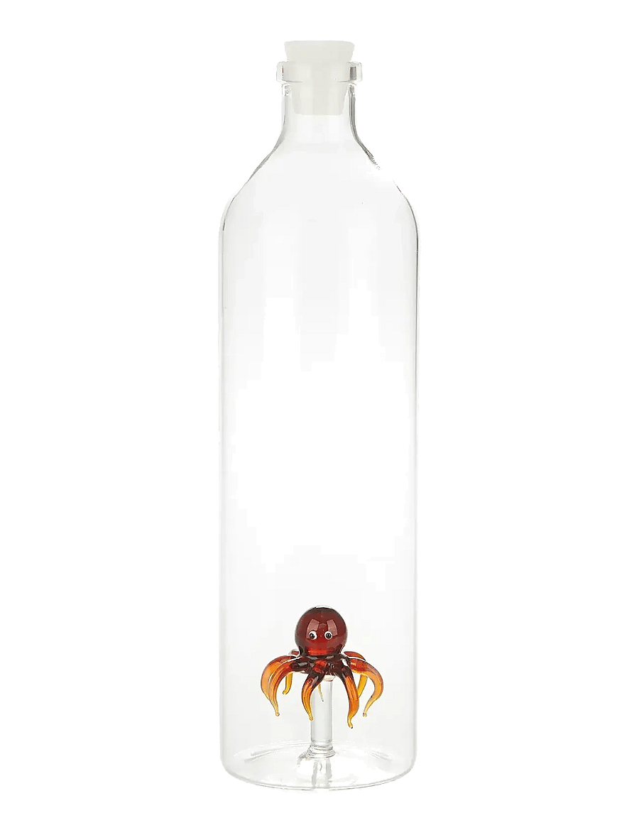 Balvi - Bottle Atlantis, Octopus 1.2l, Borosilicate glass - wasserkaraffen - transparant/ brown - 0