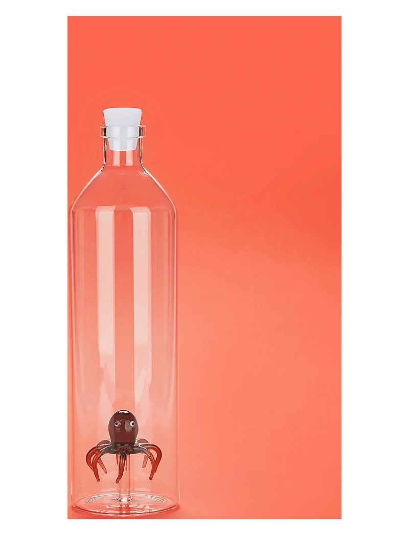 Balvi - Bottle Atlantis, Octopus 1.2l, Borosilicate glass - termosed ja veepudelid - transparant/ brown - 1