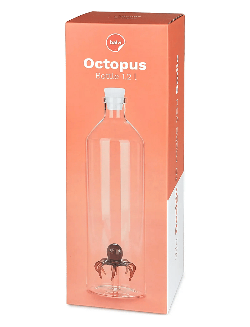 Balvi - Bottle Atlantis, Octopus 1.2l, Borosilicate glass - termosed ja veepudelid - transparant/ brown - 3