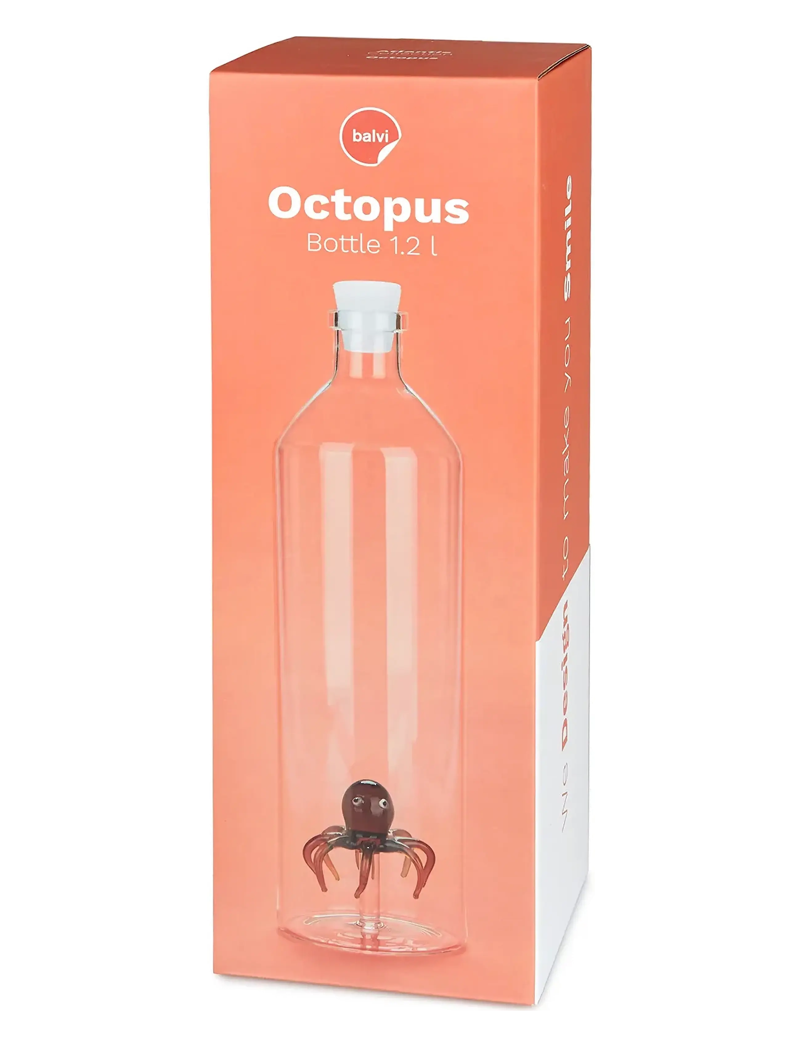 Balvi - Bottle Atlantis, Octopus 1.2l, Borosilicate glass - carafes - transparant/ brown - 3
