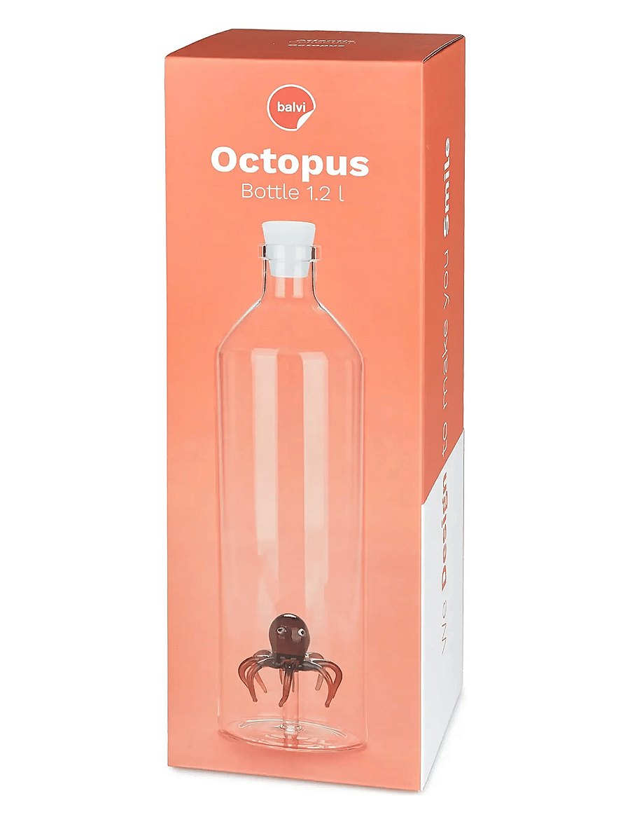Balvi - Bottle Atlantis, Octopus 1.2l, Borosilicate glass - wasserkaraffen - transparant/ brown - 3