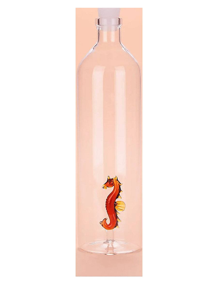 Balvi - Bottle, Atlantis Seahorse,1.2 L,borosilicate - transparant/ brown - 1