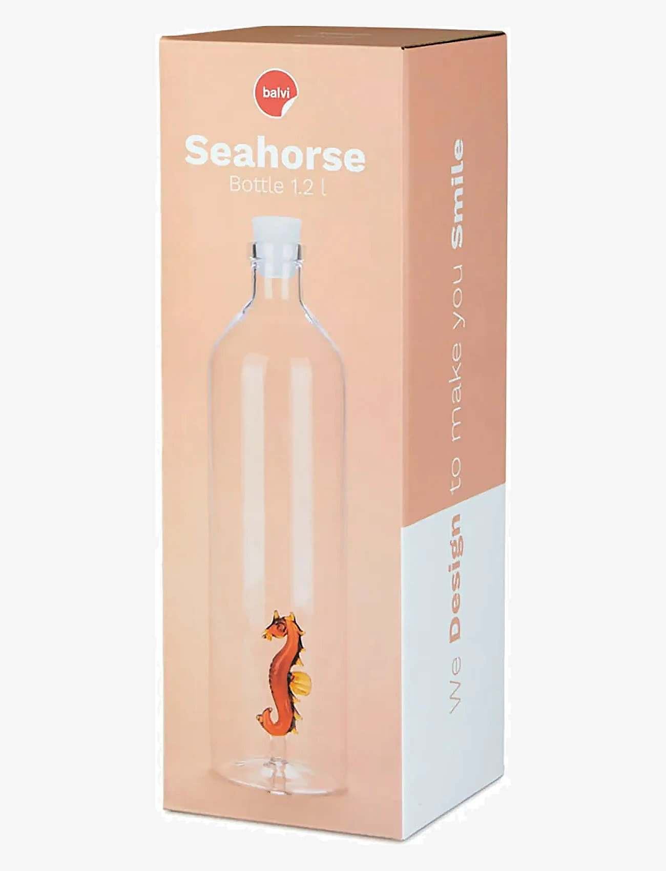 Balvi - Bottle, Atlantis Seahorse,1.2 L,borosilicate - transparant/ brown - 2