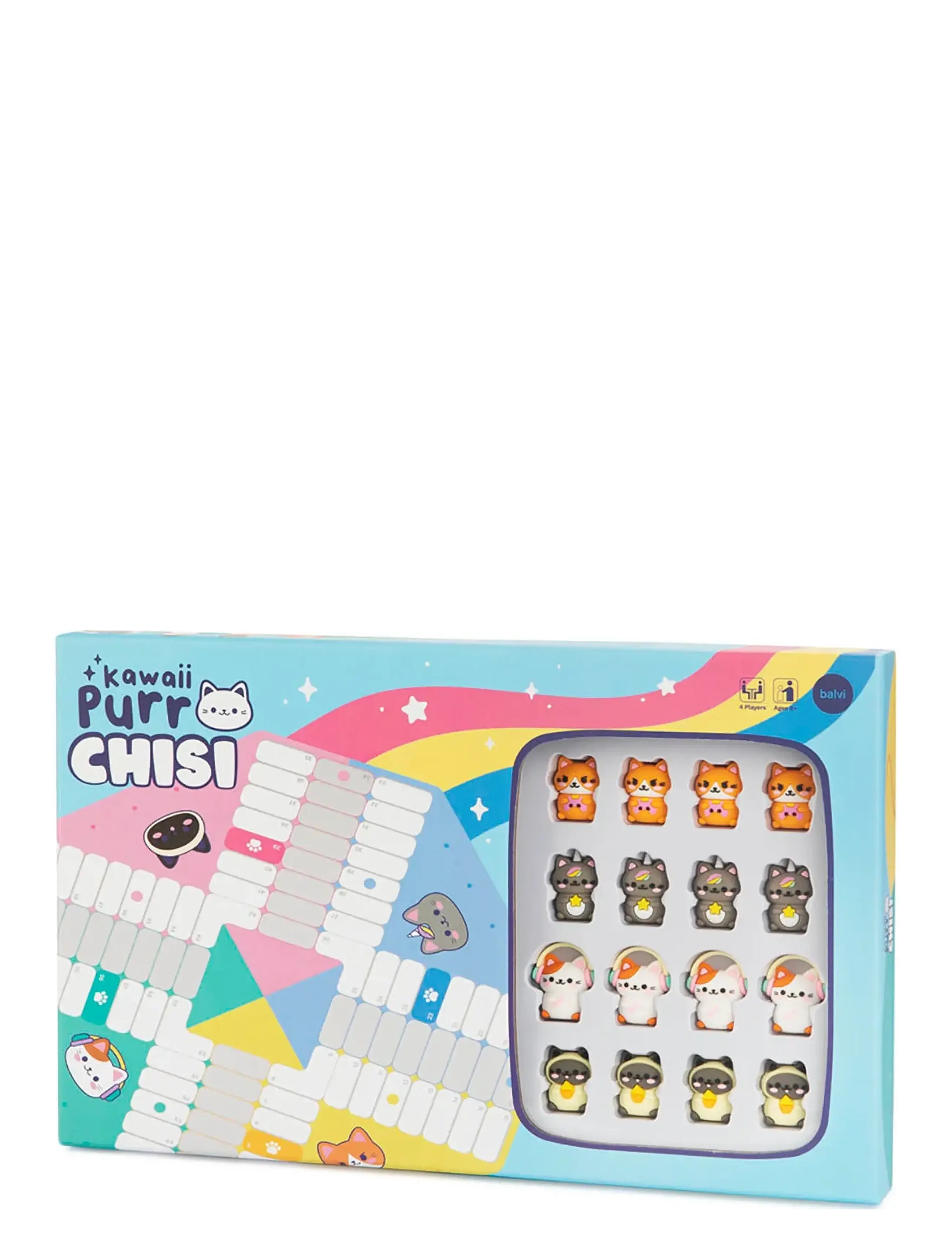 Balvi Spil Ludo, Kawaii Purrchisi, Spil, Multi/mønstret, Str: 33.5X 2.5X 21CM