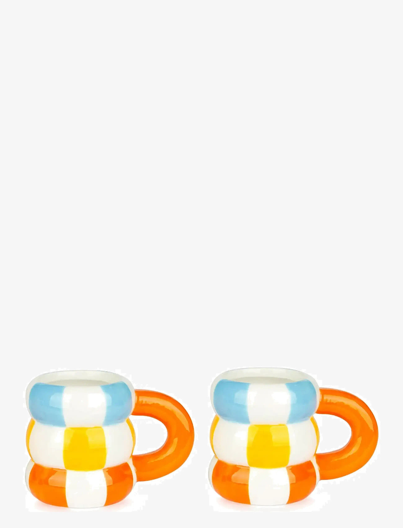 Balvi - Set of 2 Ceramic Coffee Cups Floats - espressotassid - orange/multicolored - 0