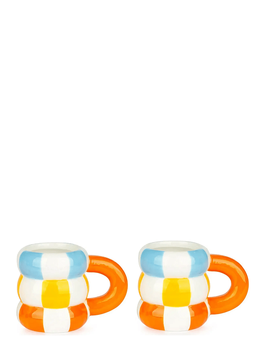 Balvi - Set of 2 Ceramic Coffee Cups Floats - espressotassen - orange/multicolored - 0