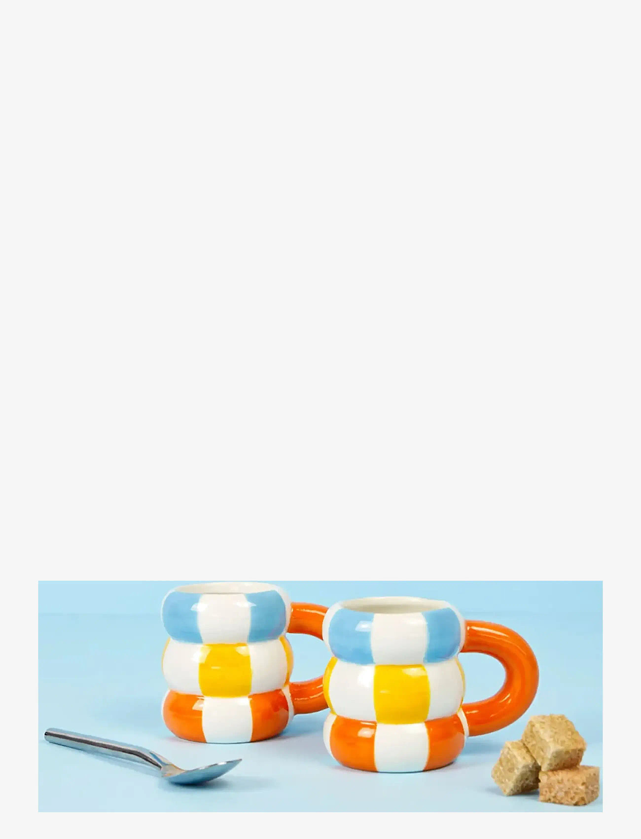 Balvi - Set of 2 Ceramic Coffee Cups Floats - espressotassid - orange/multicolored - 1