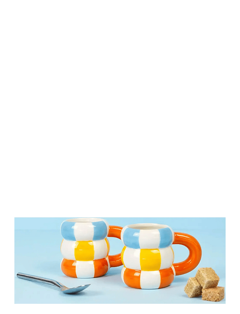 Balvi - Set of 2 Ceramic Coffee Cups Floats - espressotassid - orange/multicolored - 1