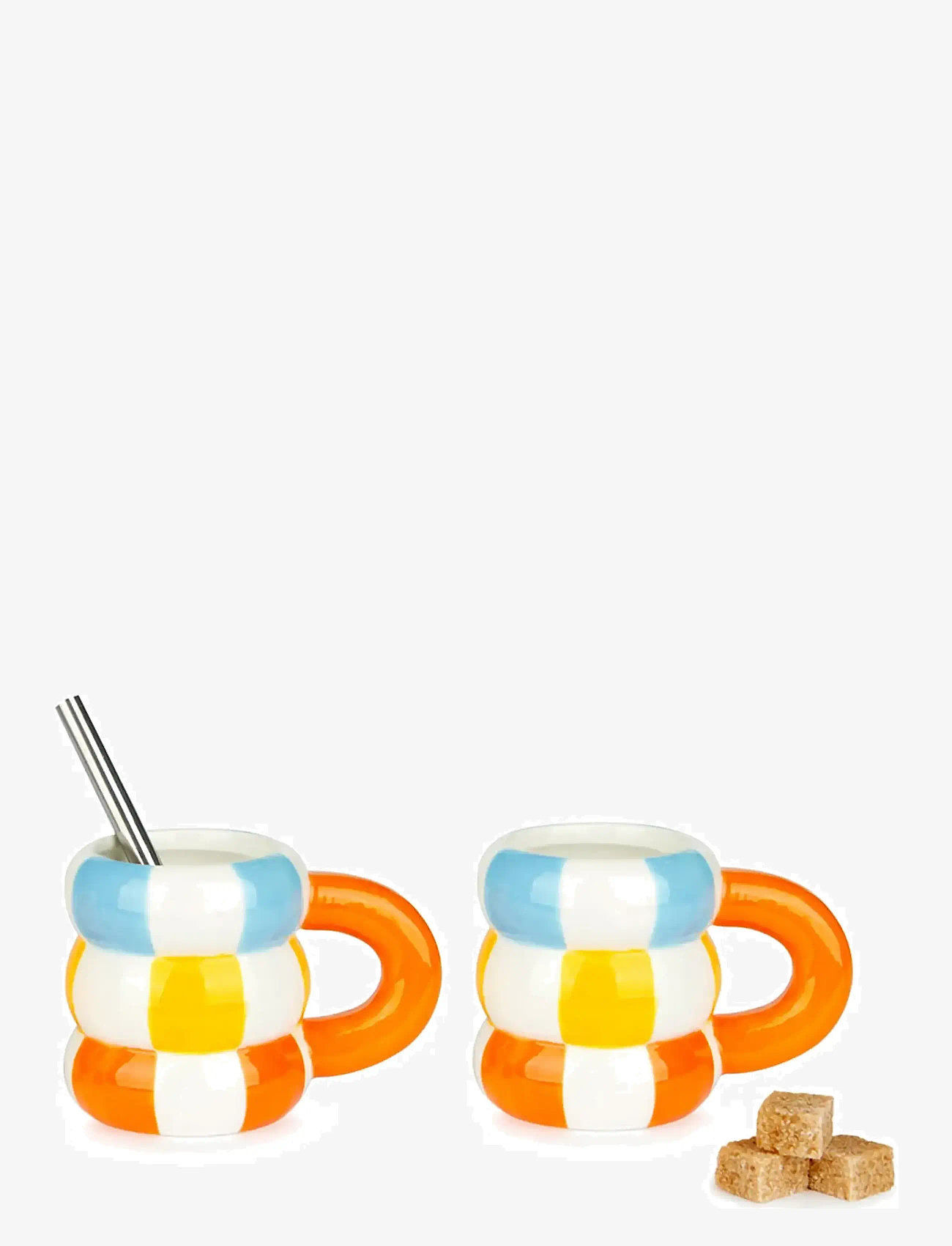 Balvi - Set of 2 Ceramic Coffee Cups Floats - espressotassid - orange/multicolored - 3