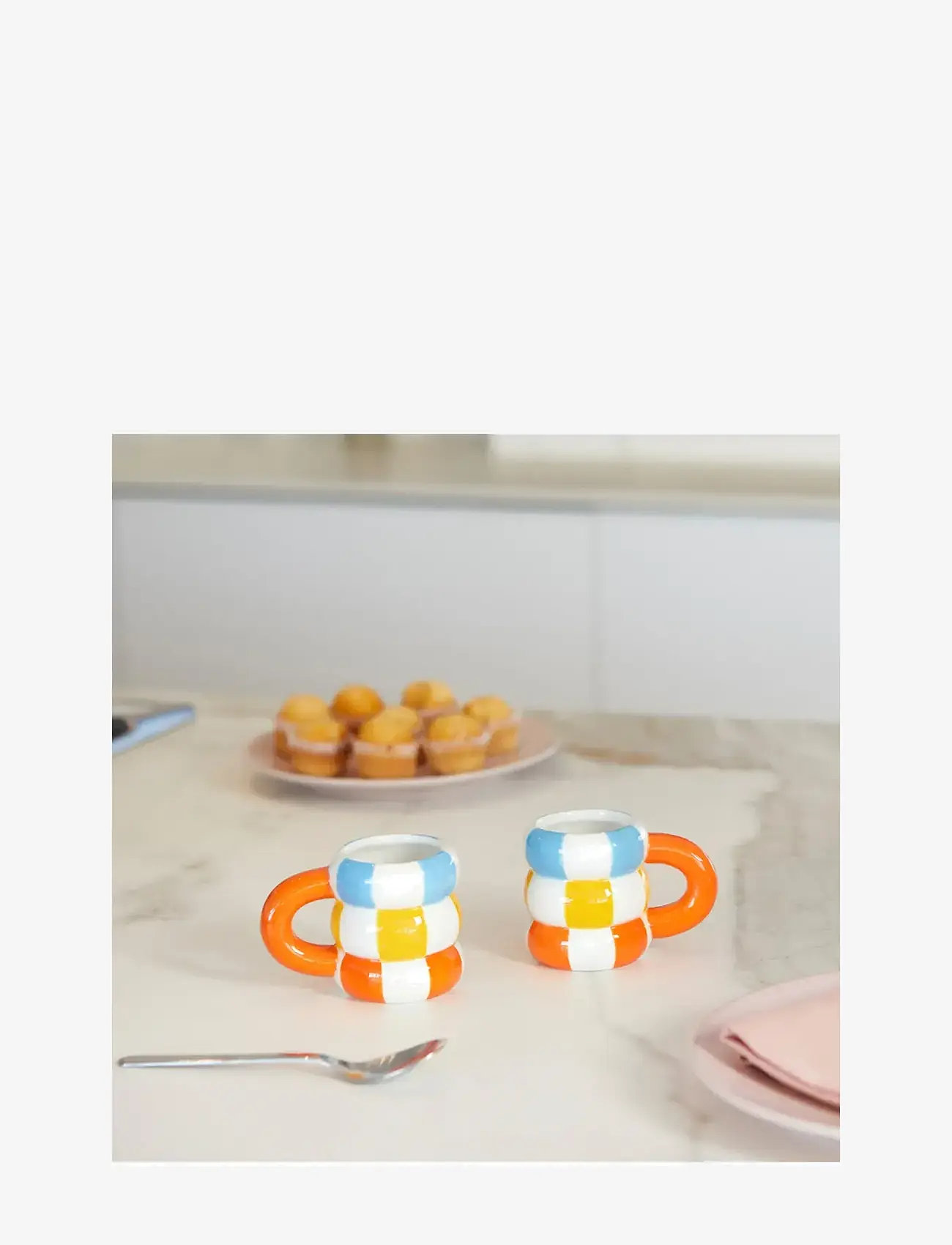 Balvi - Set of 2 Ceramic Coffee Cups Floats - espressotassid - orange/multicolored - 4