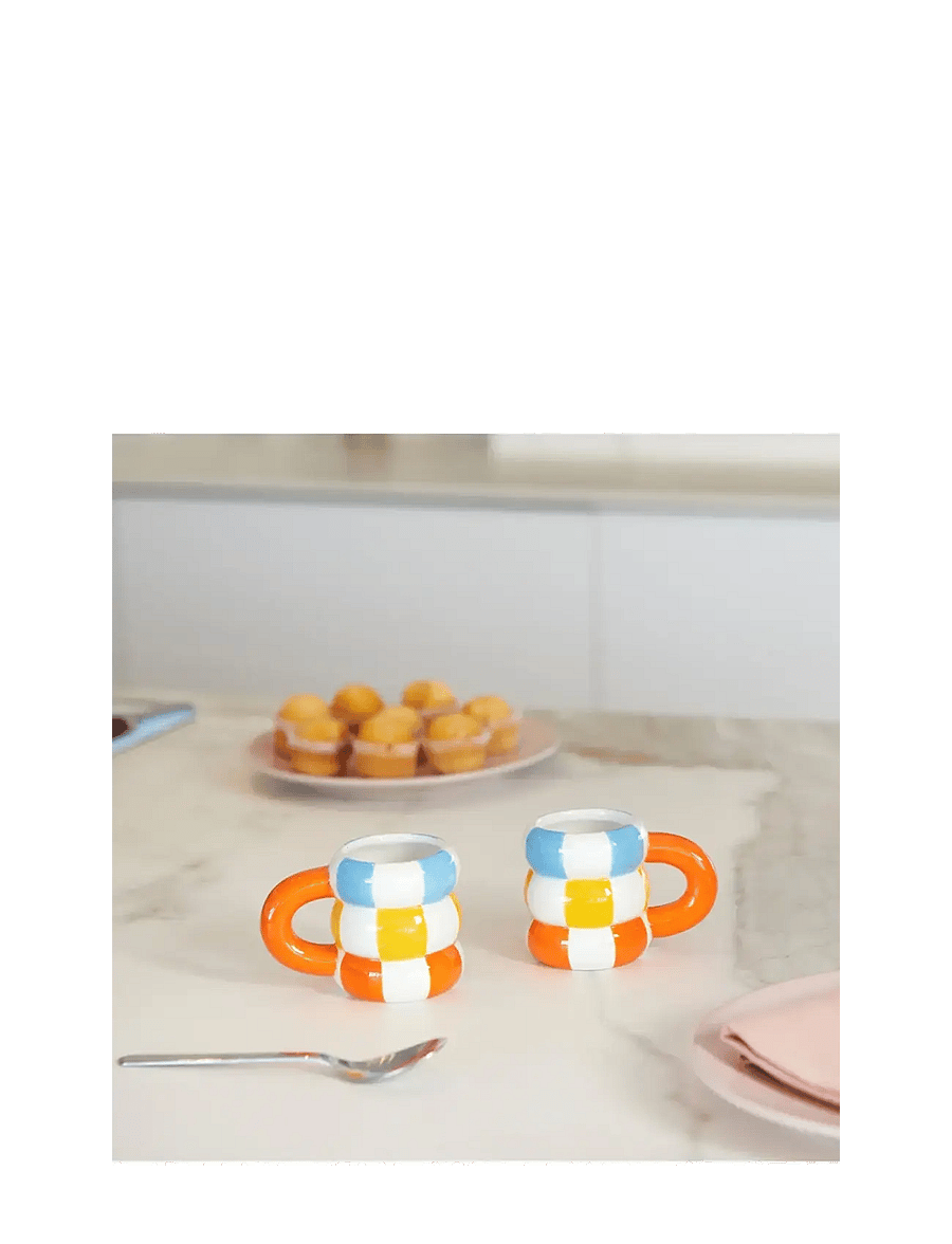 Balvi - Set of 2 Ceramic Coffee Cups Floats - espressotassen - orange/multicolored - 4