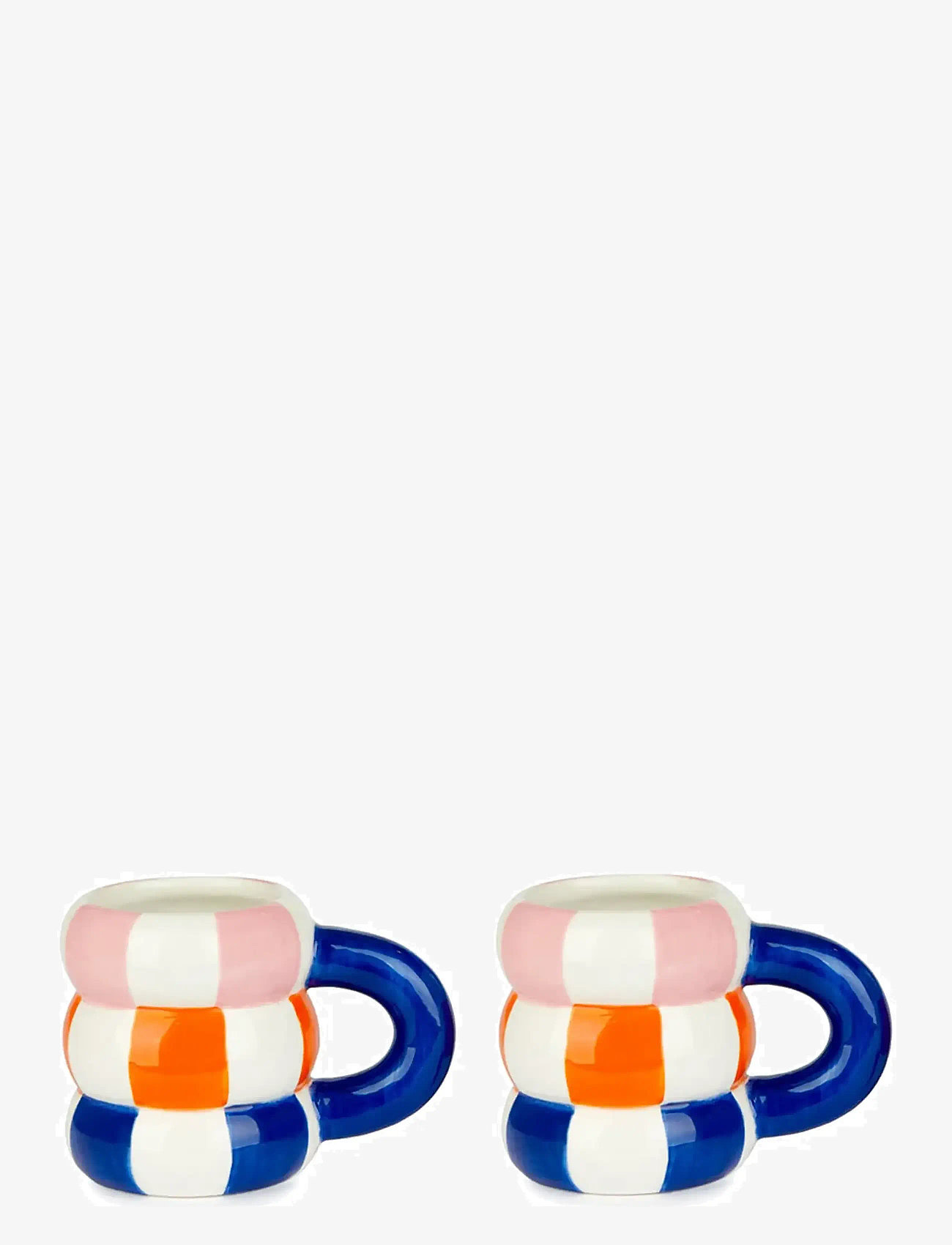 Balvi - Sæt med 2 keramiske kaffekopper flyder, blå - espressokopper - blue/multicolored - 0