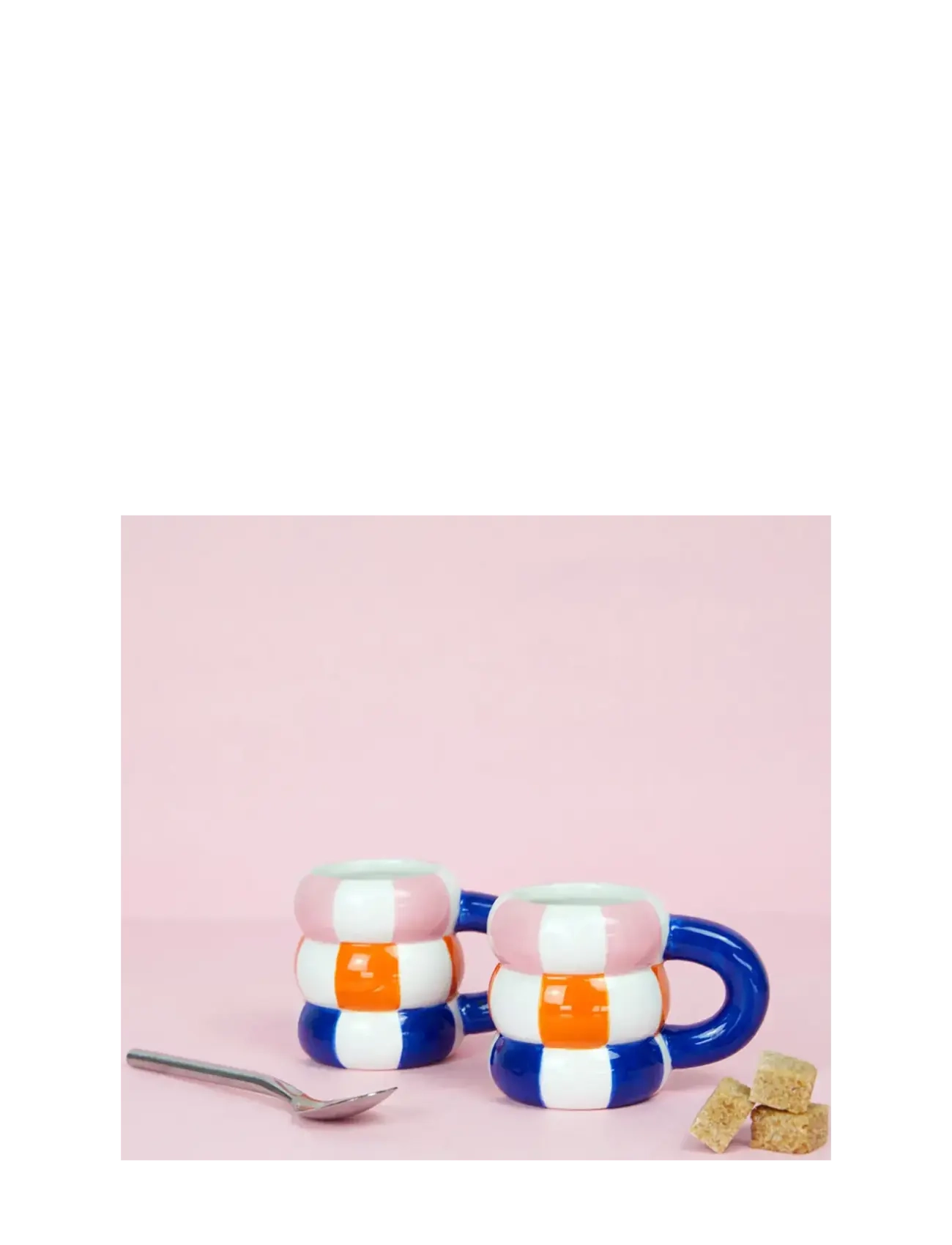 Balvi - Sæt med 2 keramiske kaffekopper flyder, blå - espressokopper - blue/multicolored - 1