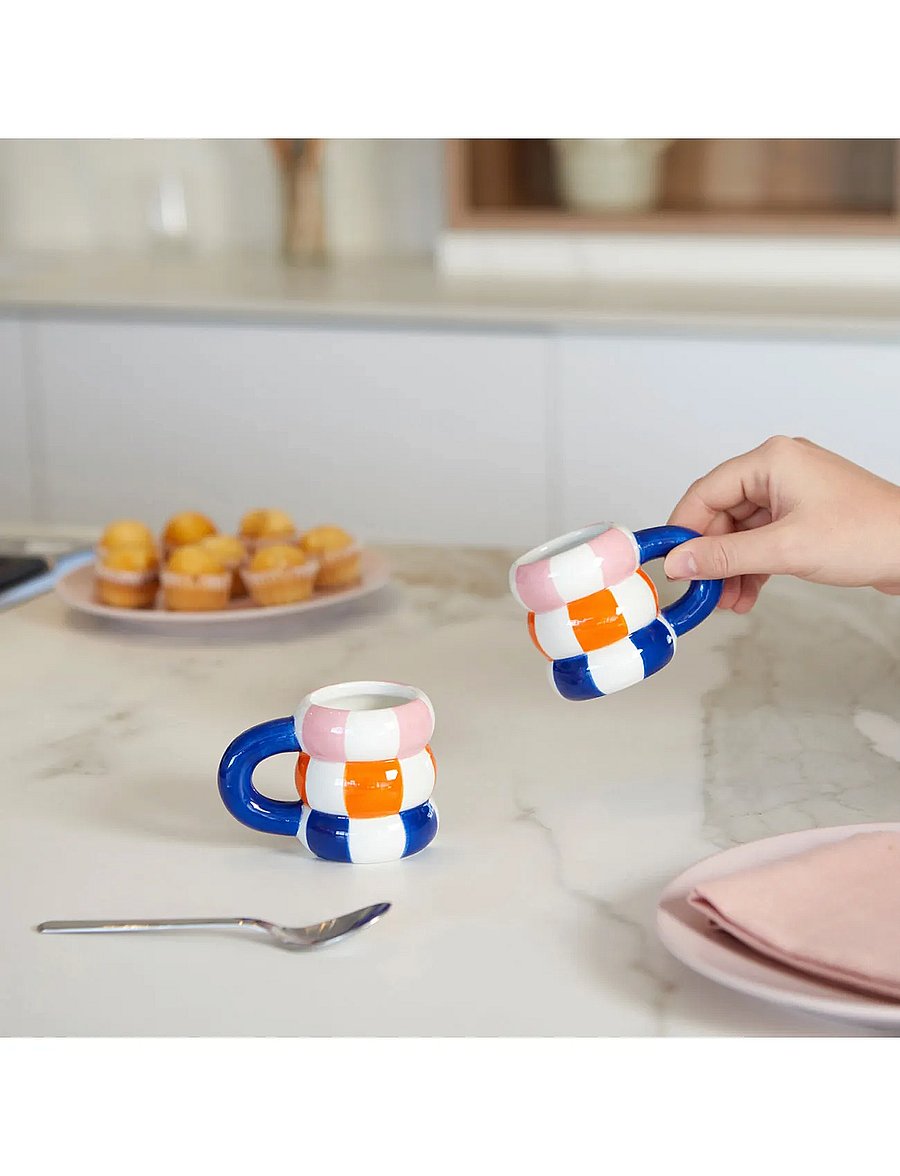 Balvi - Set of 2 Ceramic Coffee Cups Floats - espressotassid - blue/multicolored - 5