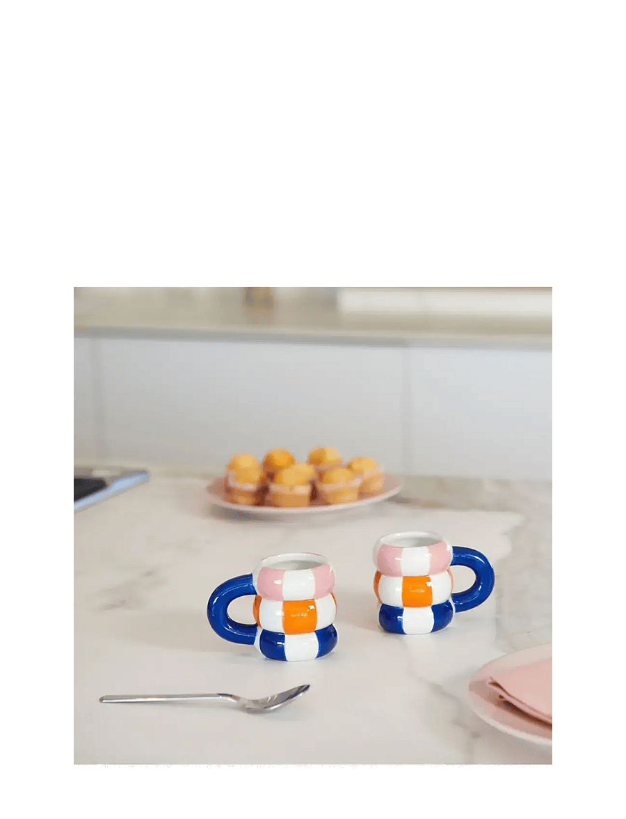 Balvi - Set of 2 Ceramic Coffee Cups Floats - espressotassid - blue/multicolored - 4