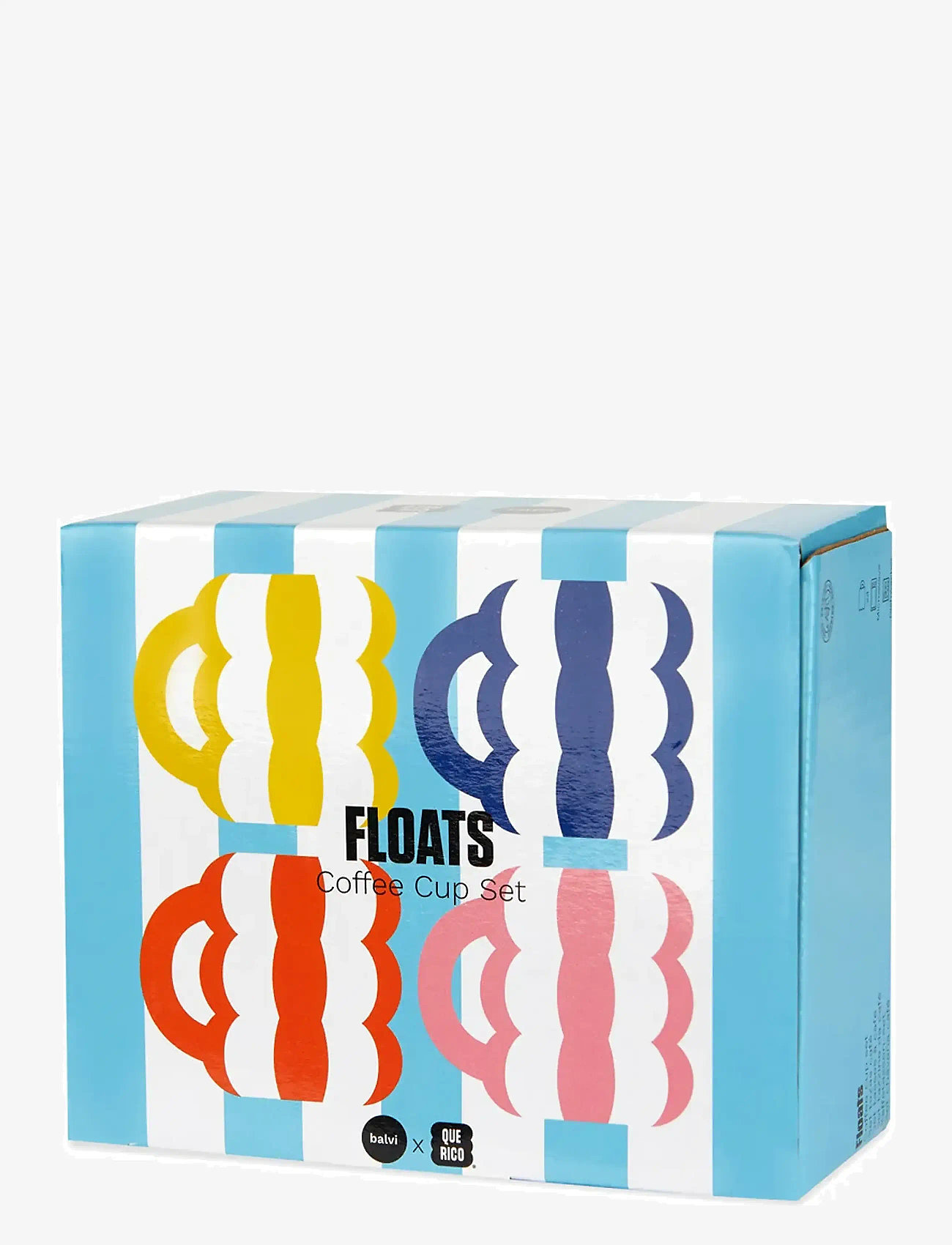 Balvi - Set of 4 Ceramic Coffee Cups Floats, mixed colors - kohvitassid - multicolored - 3