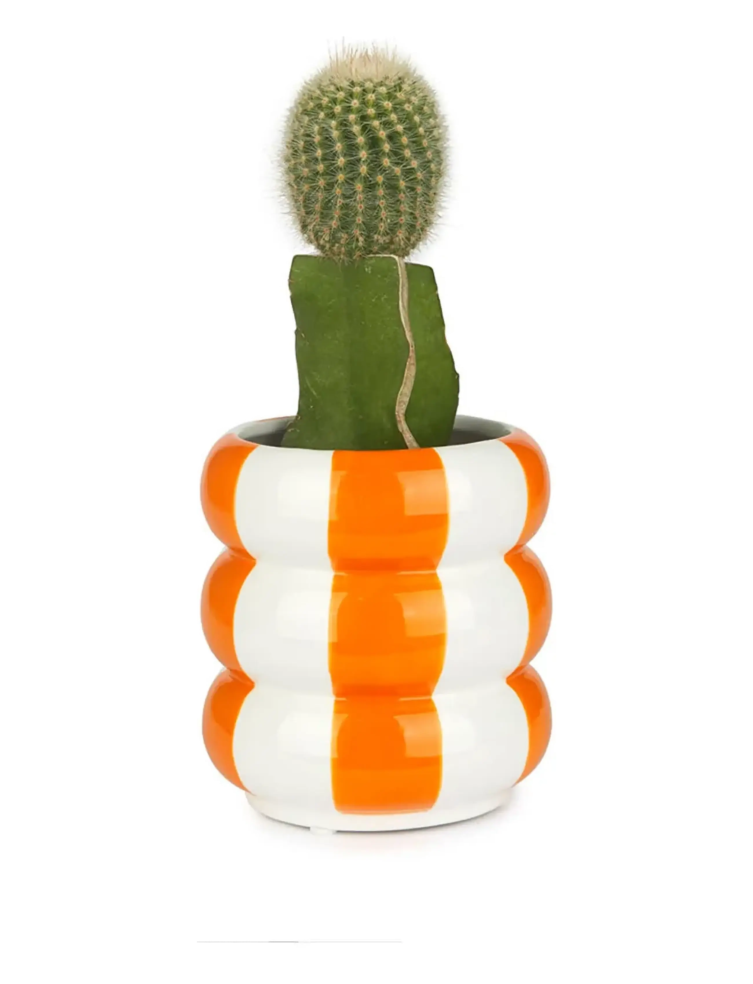 Balvi - Keraaminen kukkaruukku kelluu, oranssi, 12 cm - ruukut - orange/ white - 1