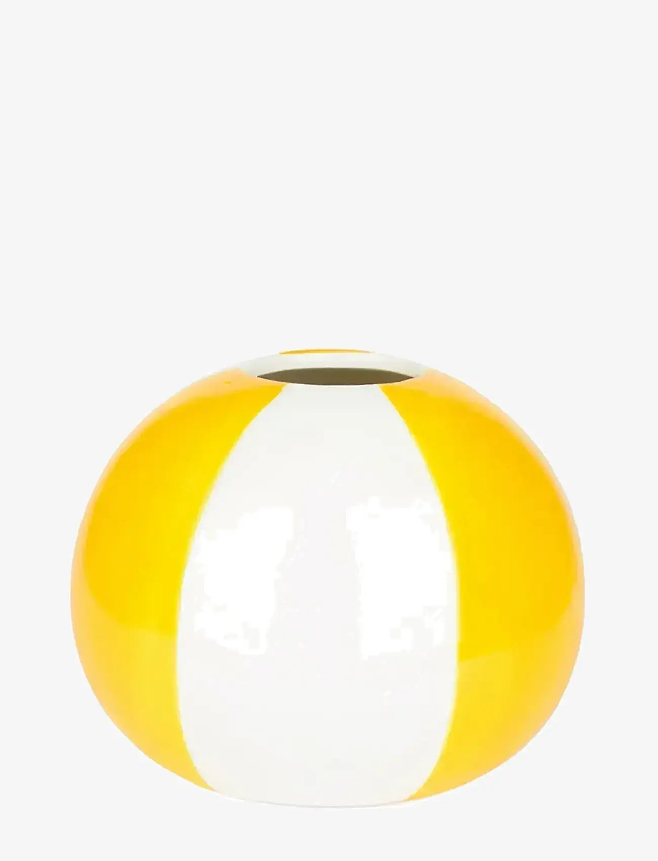 Balvi - Ceramic vase Beachball. Yellow 14 cm - nach preis einkaufen - yellow/ white - 0