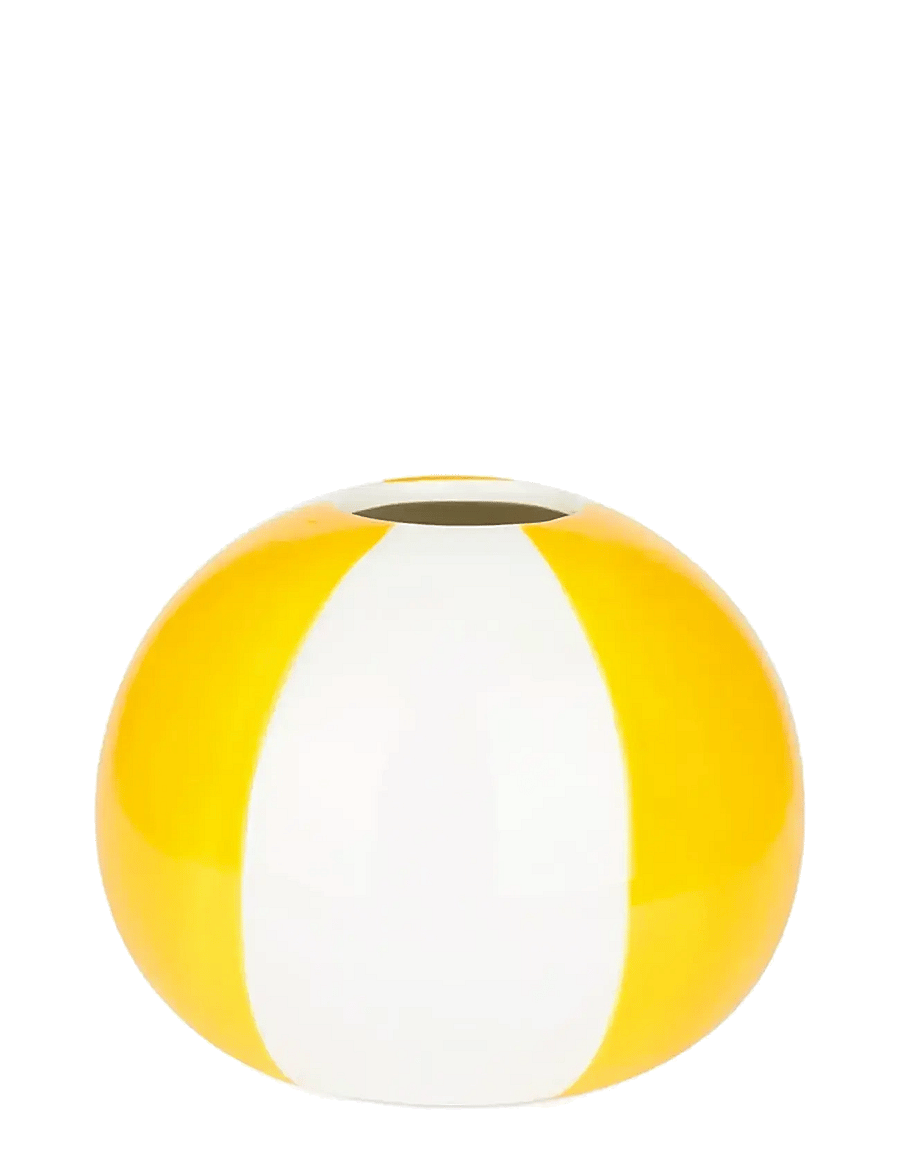 Balvi - Ceramic vase Beachball. Yellow 14 cm - vasen - yellow/ white - 0