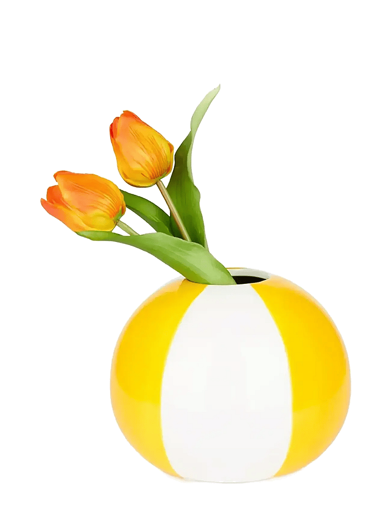 Balvi - Ceramic vase Beachball. Yellow 14 cm - nach preis einkaufen - yellow/ white - 1