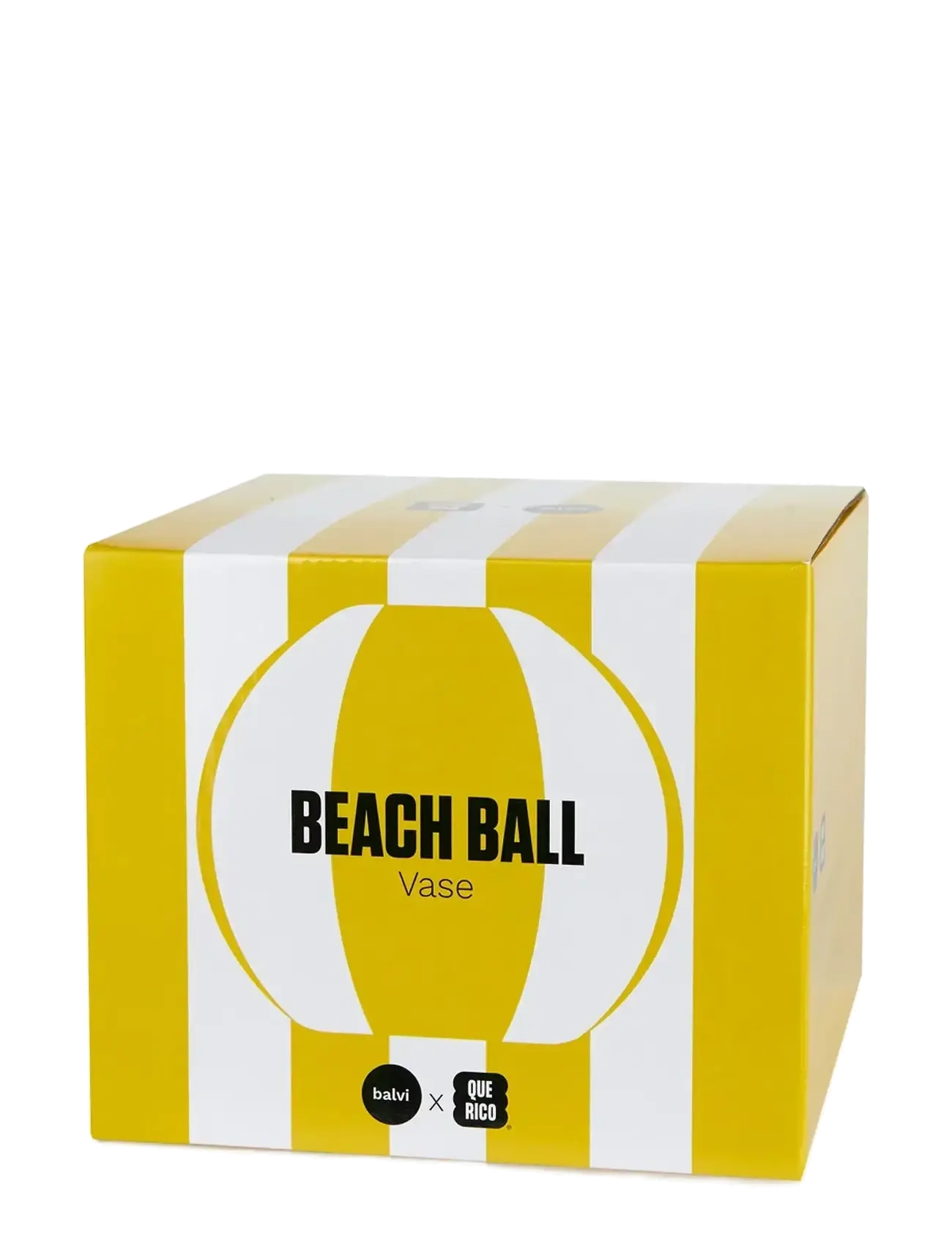 Balvi - Keraaminen maljakko Beachball, keltainen 14 cm - maljakot - yellow/ white - 2