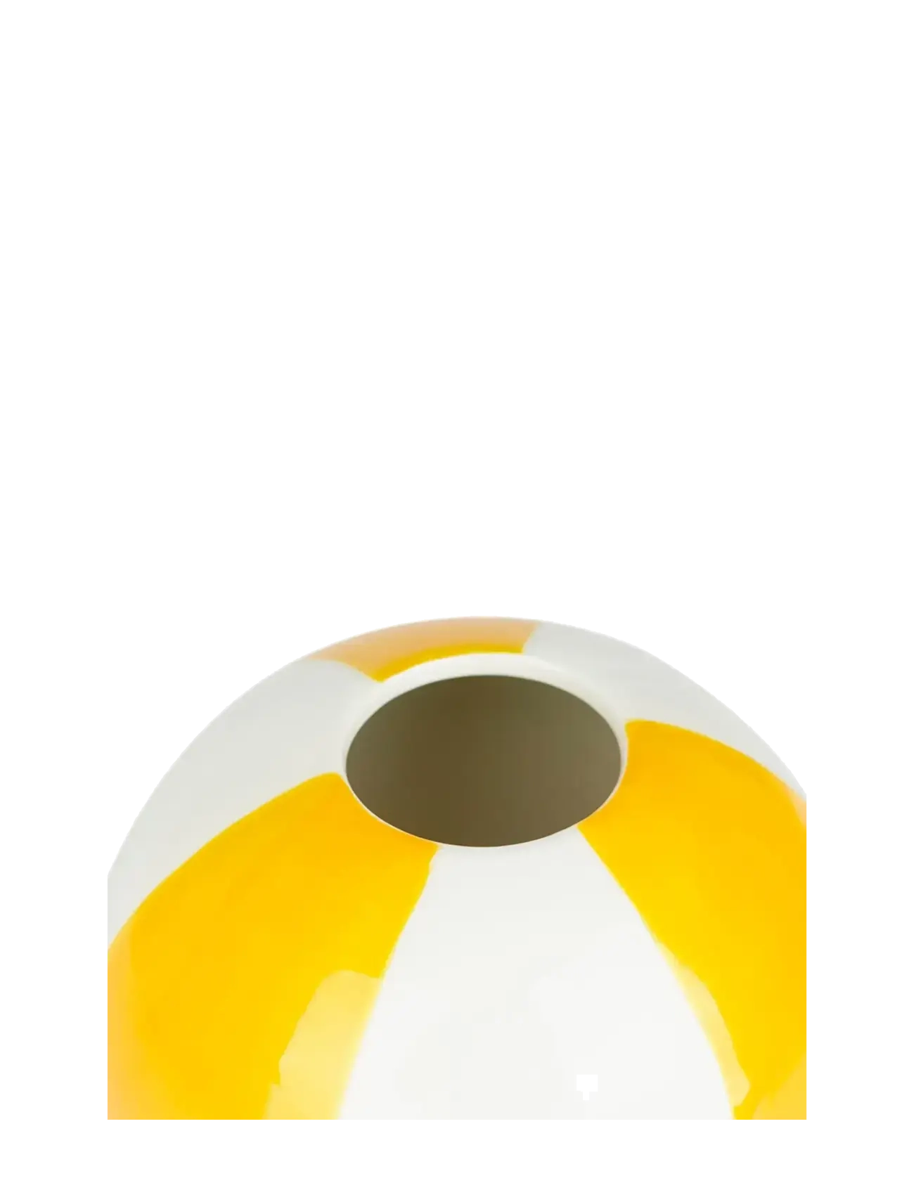 Balvi - Ceramic vase Beachball. Yellow 14 cm - vasen - yellow/ white - 3