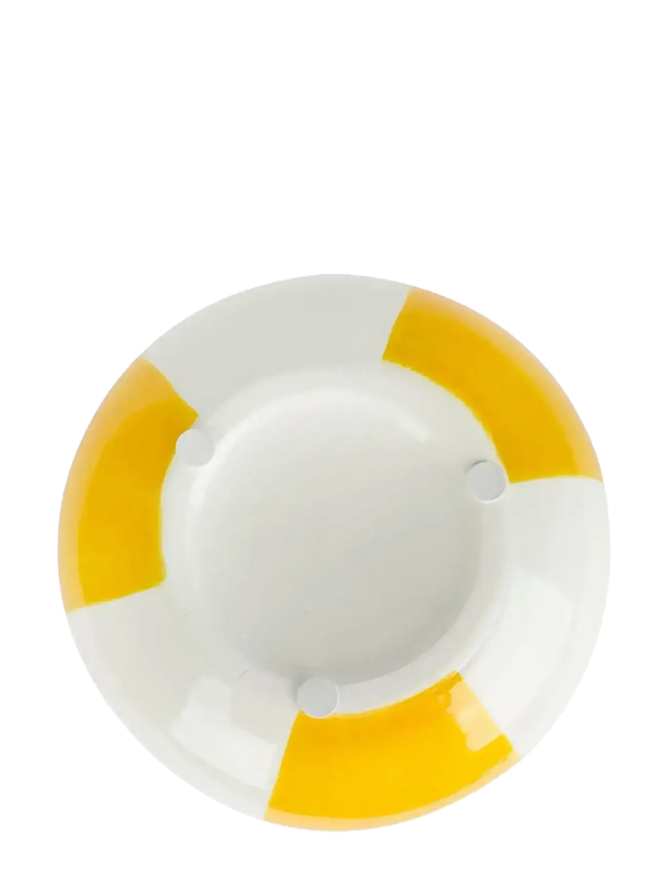 Balvi - Ceramic vase Beachball. Yellow 14 cm - vasen - yellow/ white - 4