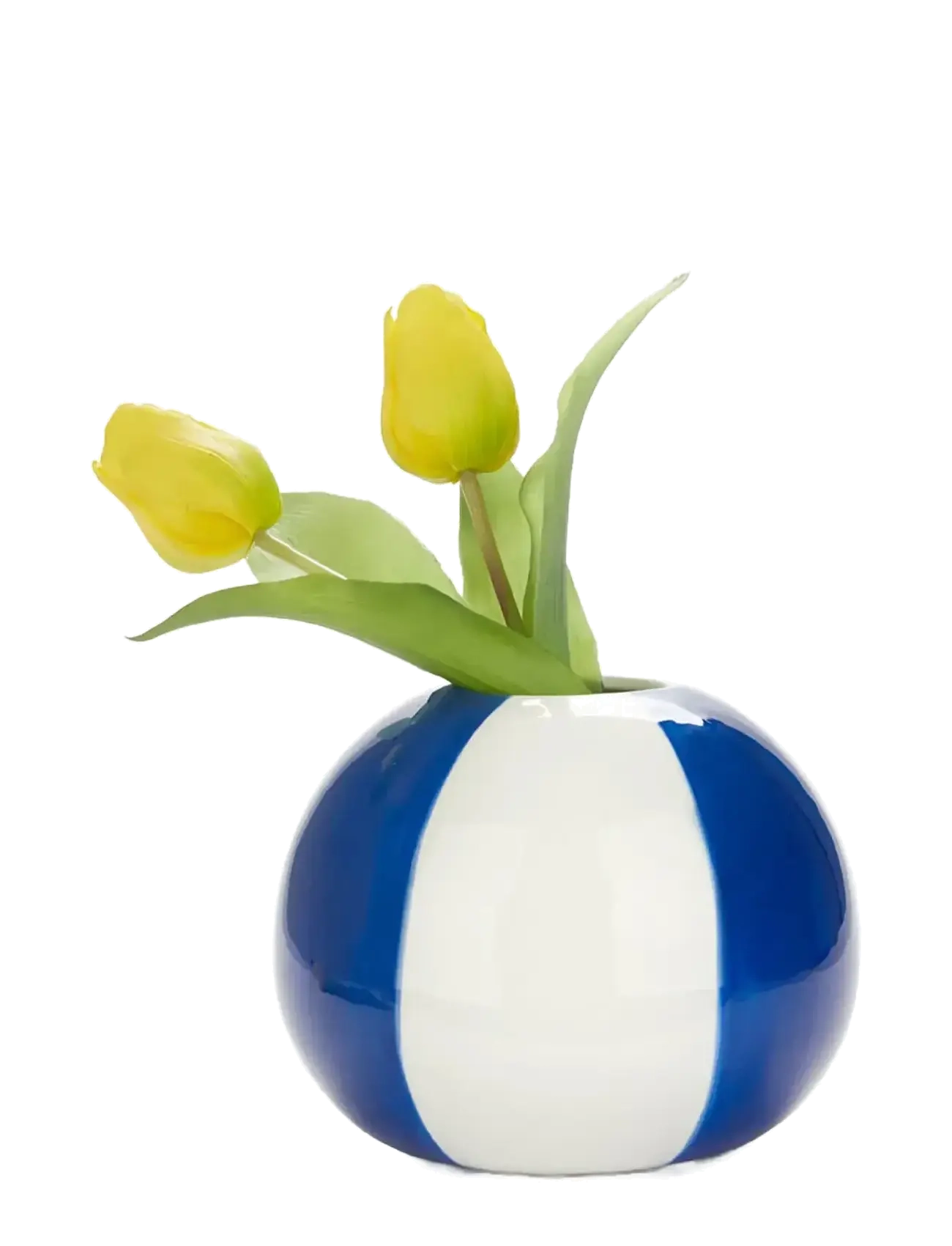 Balvi - Keramik Vase Beachball, Blå 14 cm - vaser - blue/ white - 1