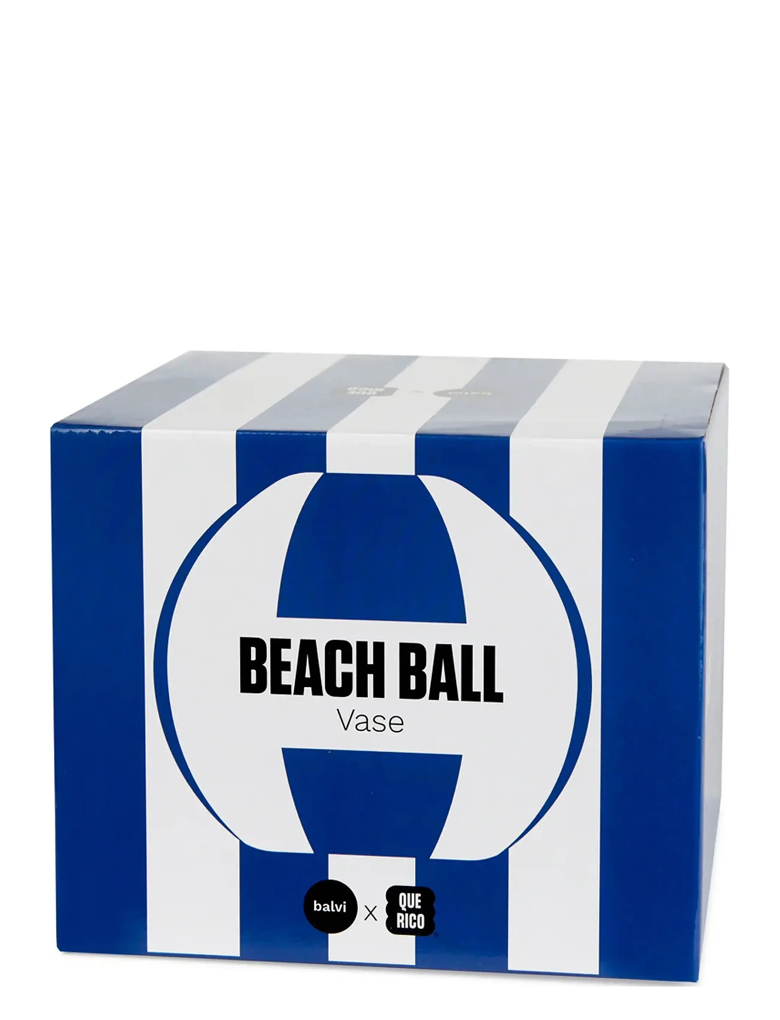 Balvi - Keramik Vase Beachball, Blå 14 cm - vaser - blue/ white - 2
