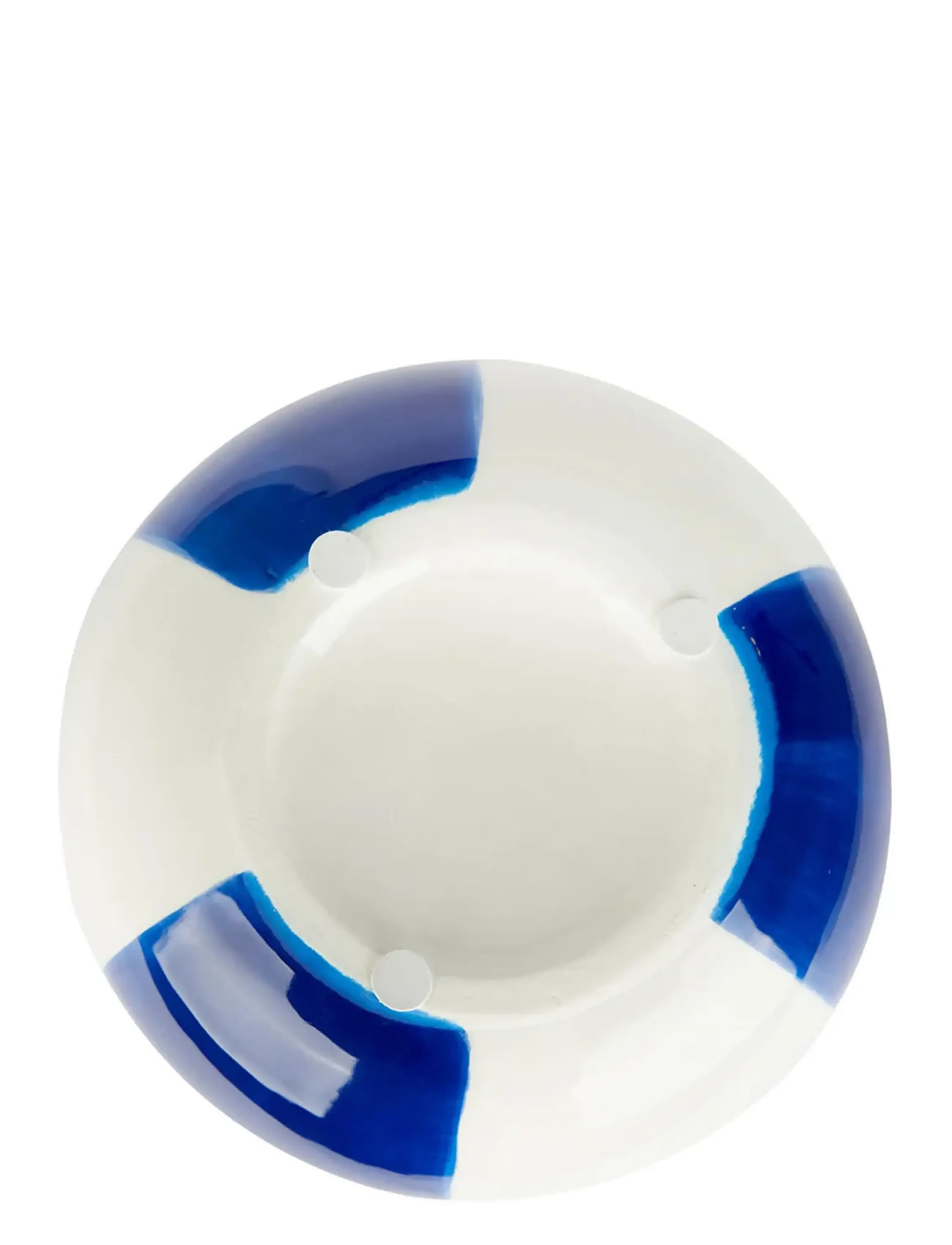 Balvi - Keramik Vase Beachball, Blå 14 cm - vaser - blue/ white - 4