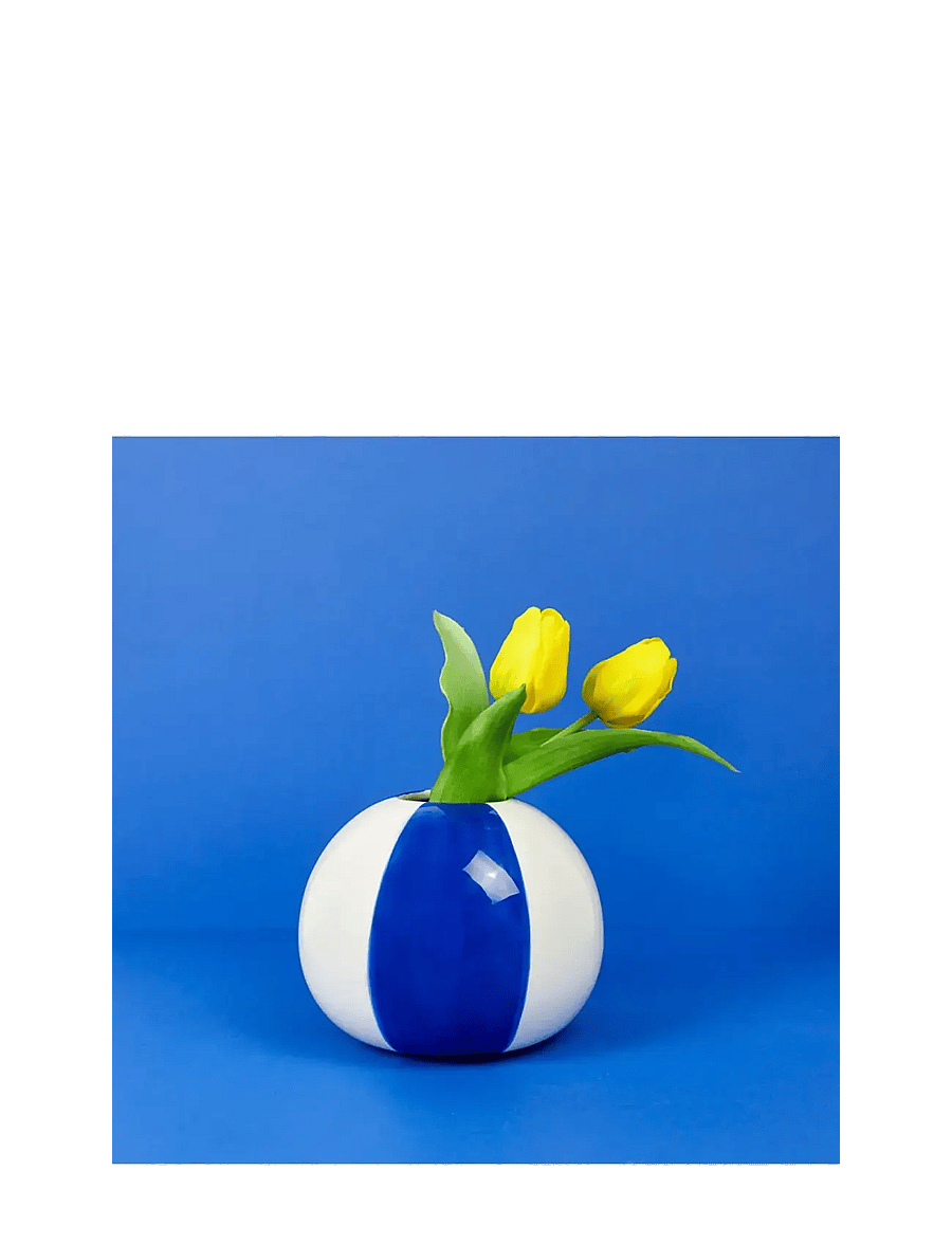Balvi - Ceramic vase Beachball. Blue 14 cm - vasen - blue/ white - 5